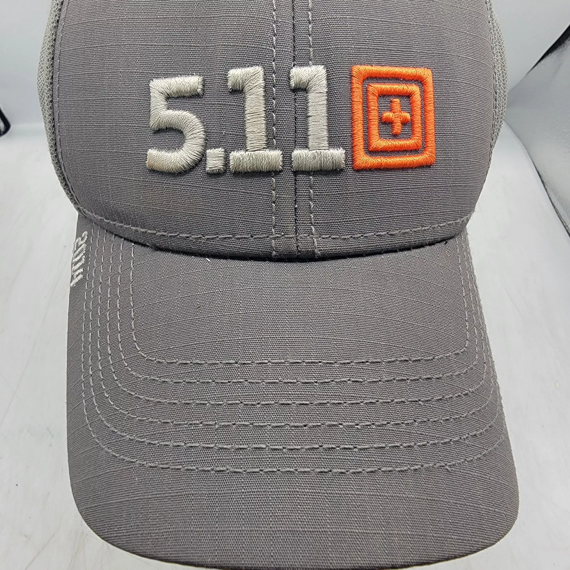 5.11 Hats 5.11 Tactical Gray Adjustable Cap With Orange Logo Embroider
