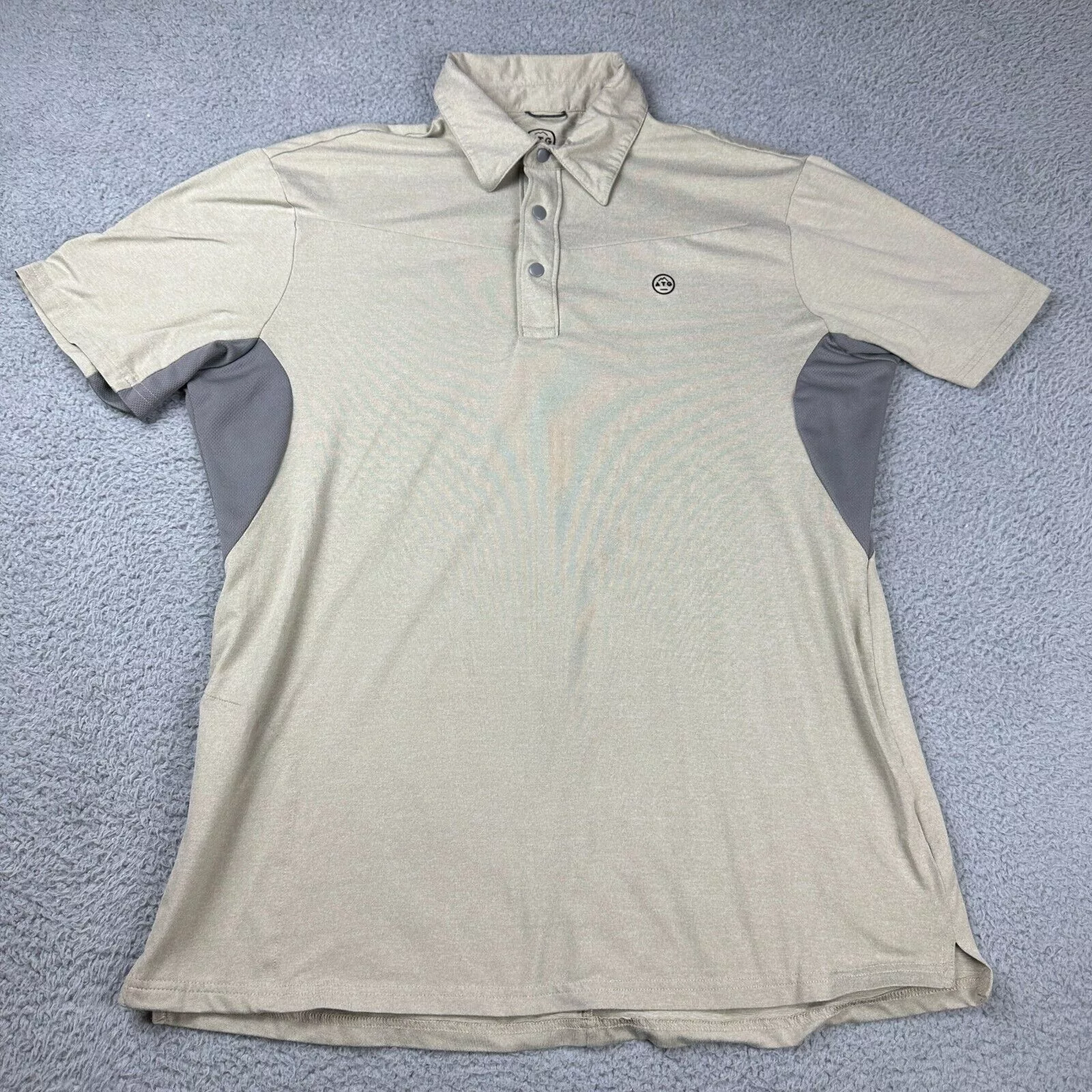 Wrangler Short Sleeve T Shirts Wrangler ATG Regular Fit Adult Front Logo Casual Polo Shirt Beige