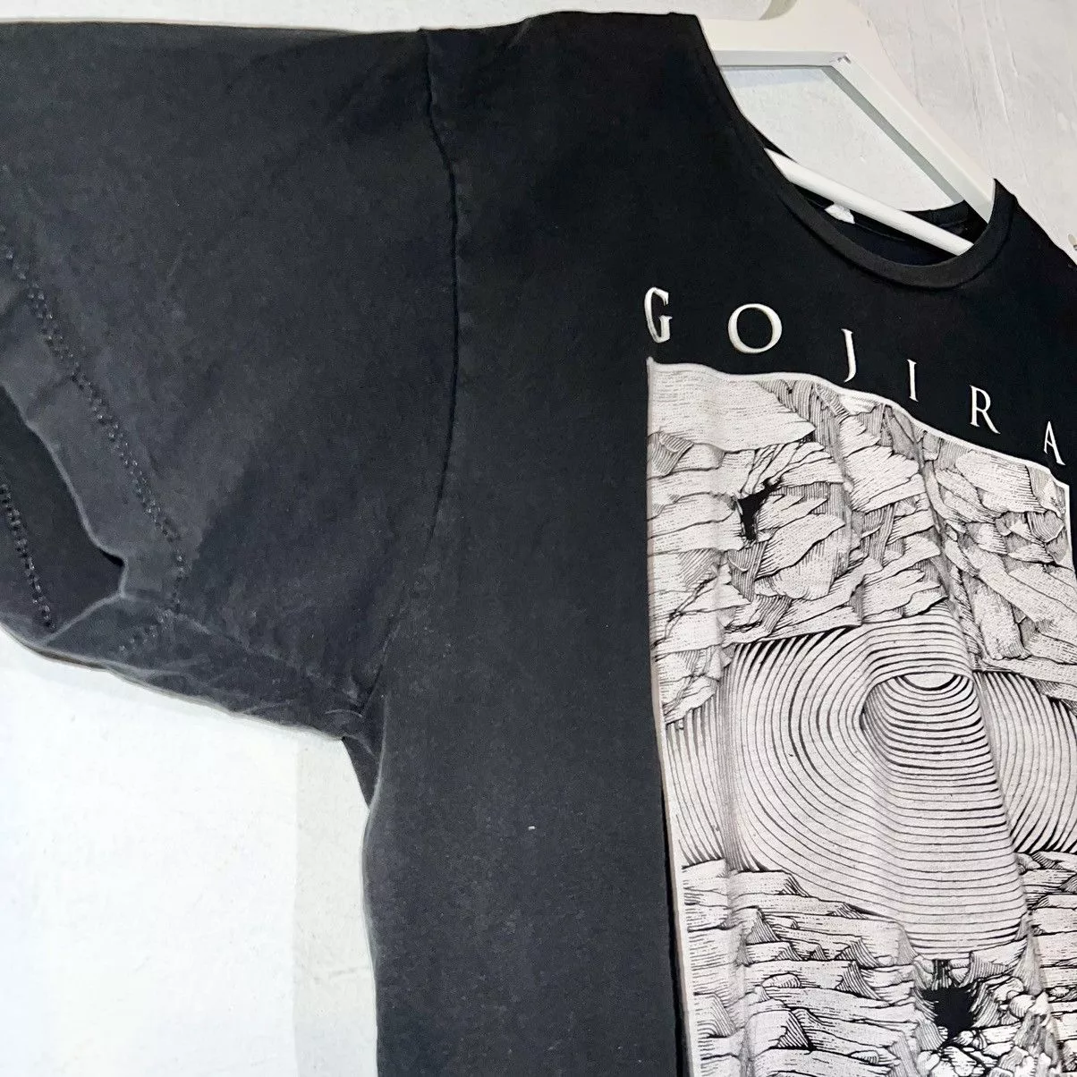 Band Tees Short Sleeve T Shirts Band Tees 26x30 GOJIRA Art T-Shirt XXL Black Streetwear