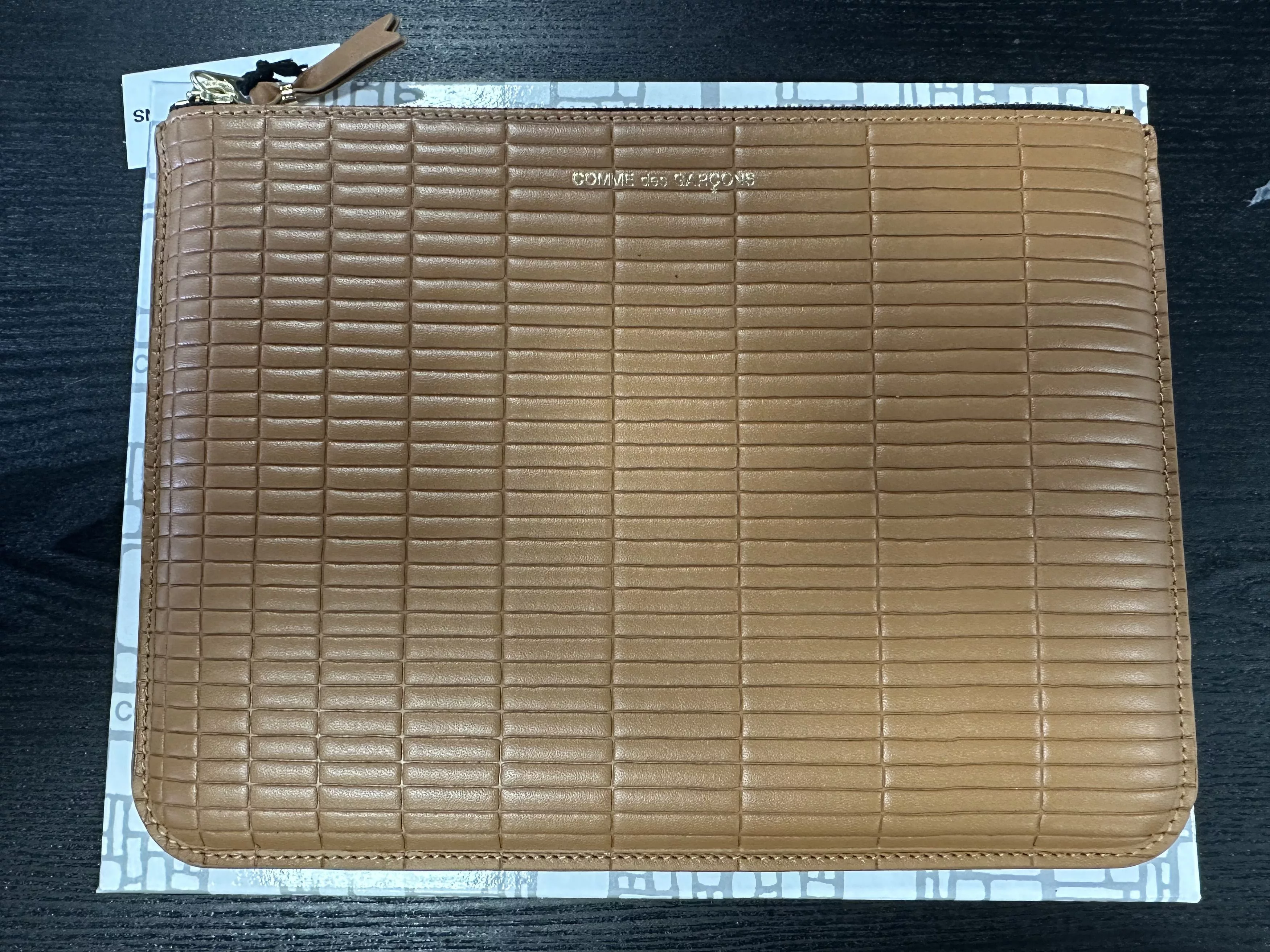 Comme des Garcons Wallets Comme des Garcons Comme des Garçons Tan Small Brick Pouch Brown