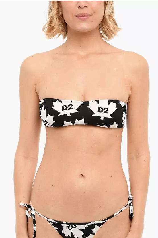 Dsquared2 Socks Intimates Dsquared2 og1mm0624 Size: 38 / Logo Bikini Bra in Black/White