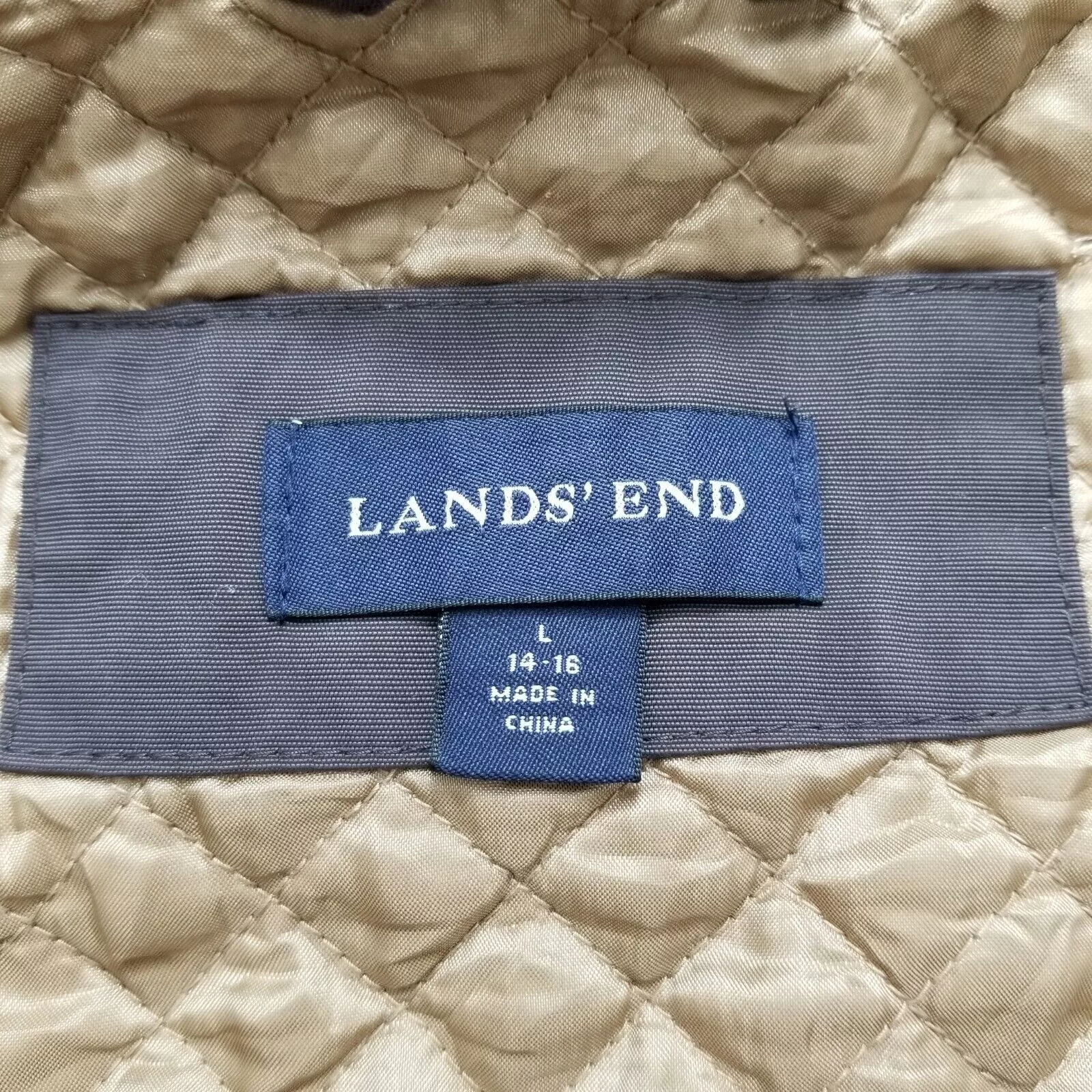Lands' End Jackets Lands' End Lands End Womens Jacket Large Brown Pockets Full Zip