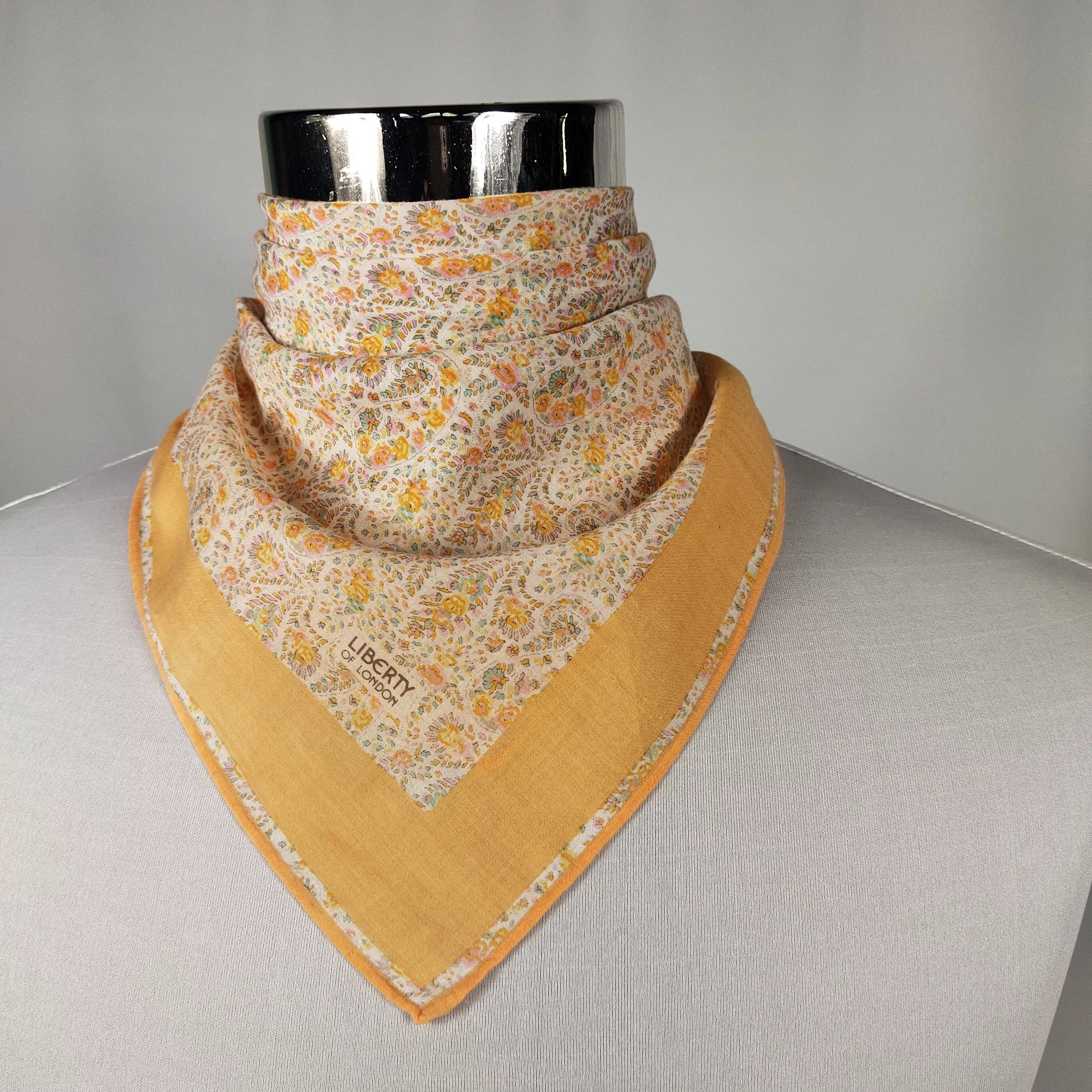 Liberty Ties Pocketsquares Liberty × Vintage Liberty Handkerchief / Neckerchief / Bandana FZ114 Orange