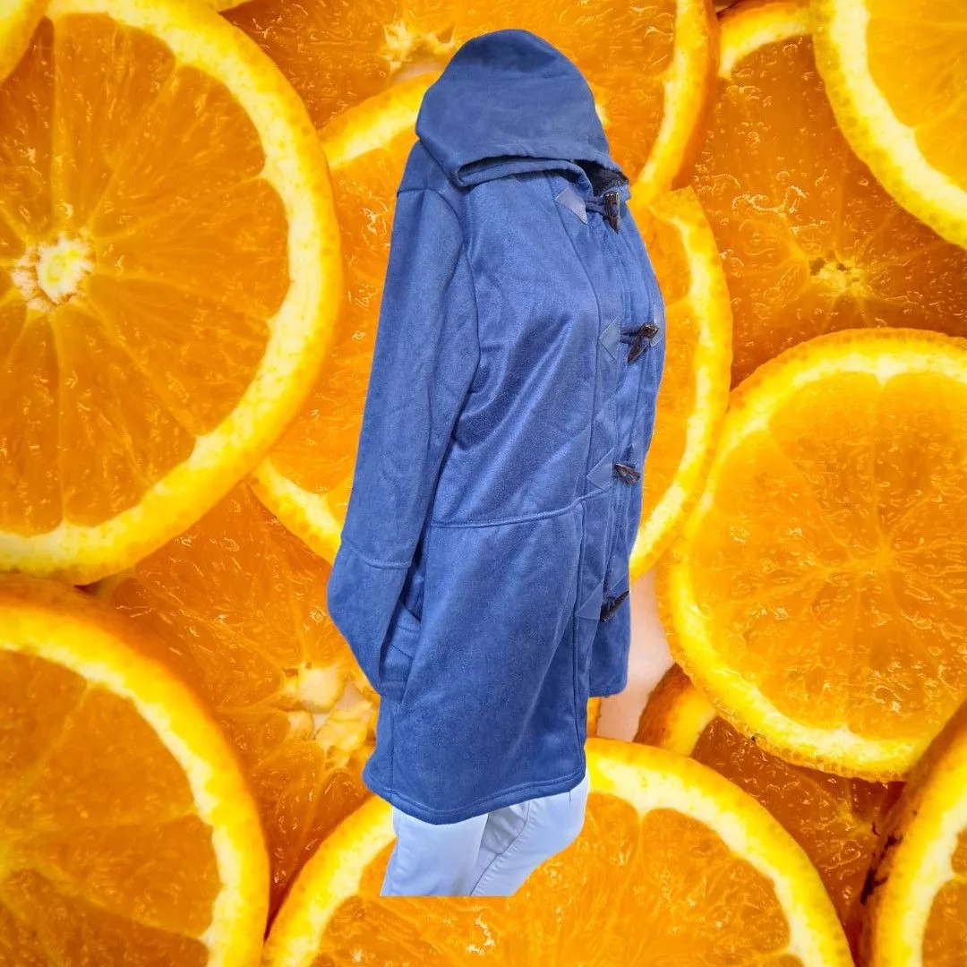 Other Jackets Other Fleece Lined Blue Hooded Lightweight Hook and Loop Coat