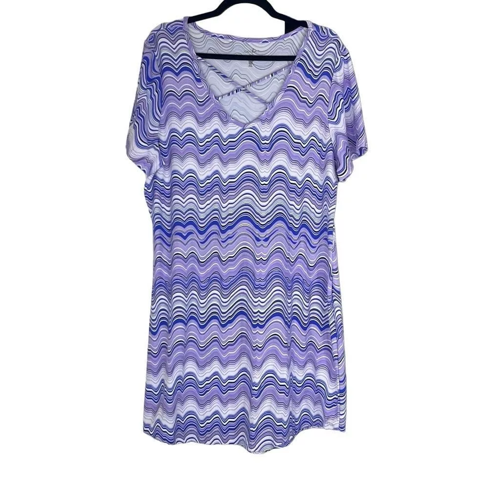 Other Mini Dresses Other Just Be Womens 2X Purple Abstract Wave Print Criss Cross Boh