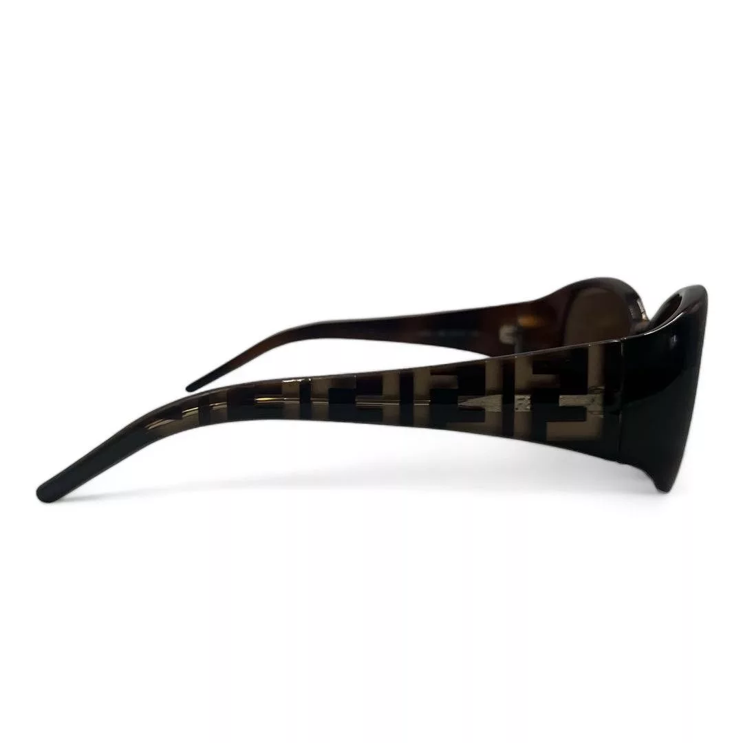 Fendi Glasses Fendi - Sunglasses Brown Zucca Pattern Plastic