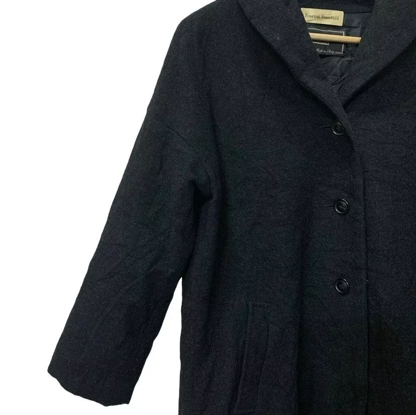 Journal Standard Parkas Vintage Journal Standard Wool Trench Coat Black