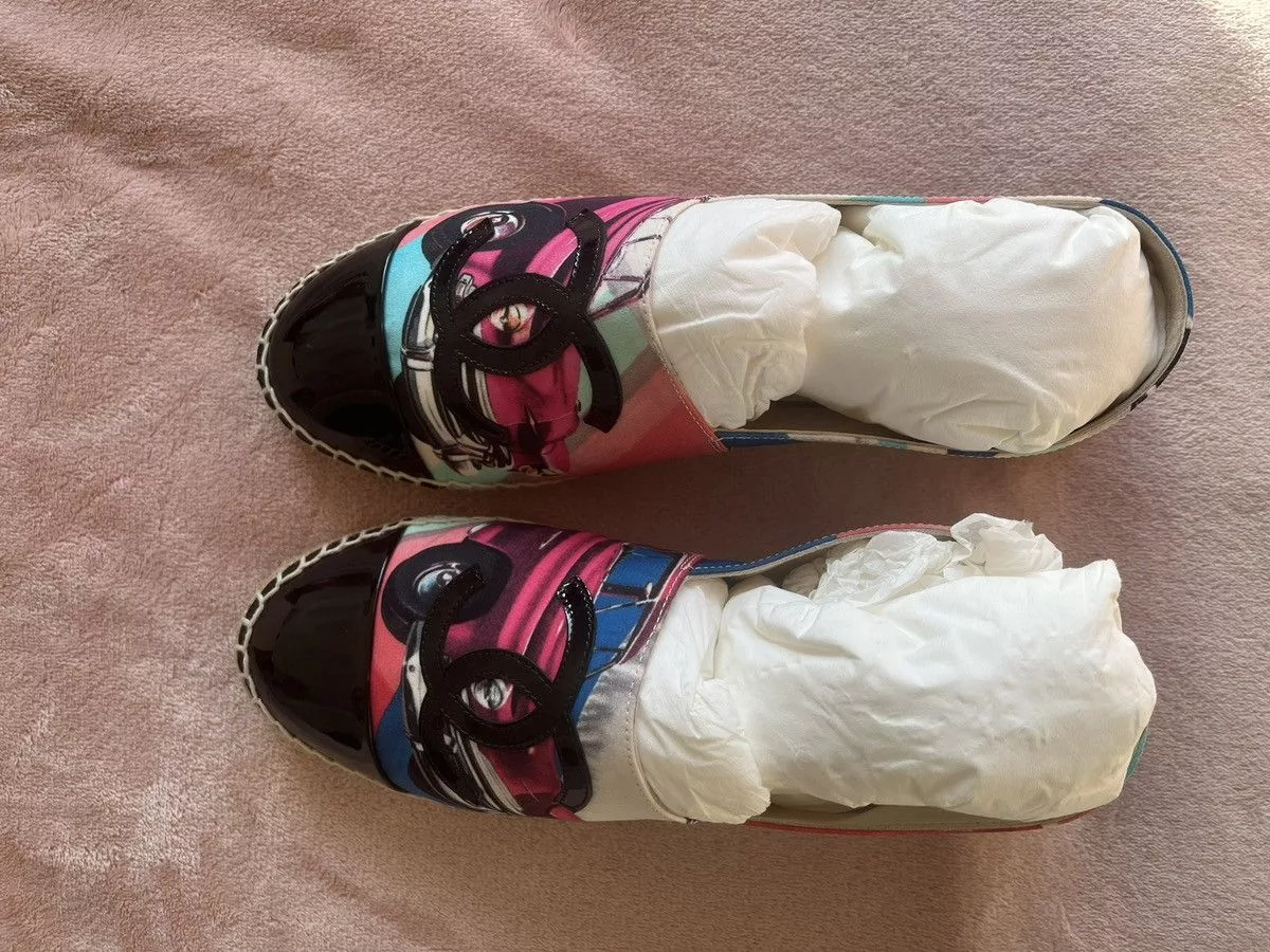 Chanel Slip Ons Chanel 4 of 4 Pink & Multi CC Espadrill
