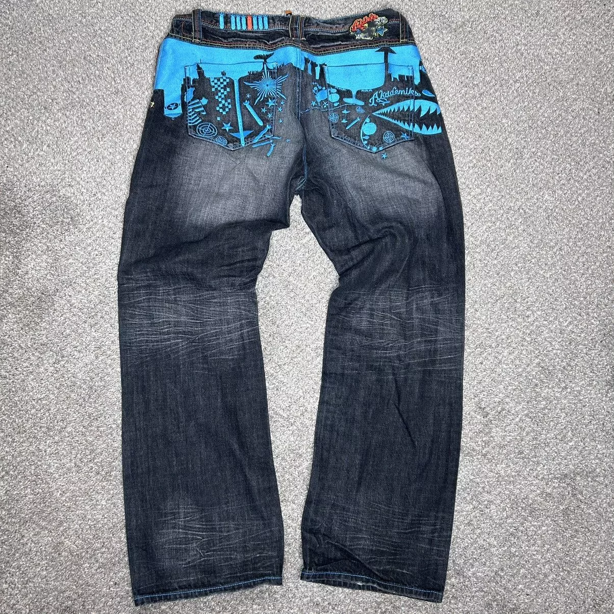 Akademiks Denim Akademiks × JNCO × Southpole Crazy Vintage Akademiks embroidered Jeans silent killers Y2K Black