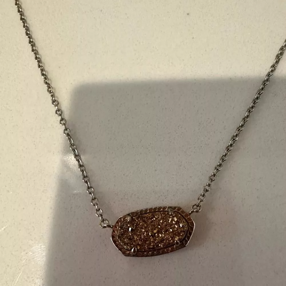 Kendra Scott Necklaces Kendra Scott Elisa Copper Drusy Silver Chain Necklace