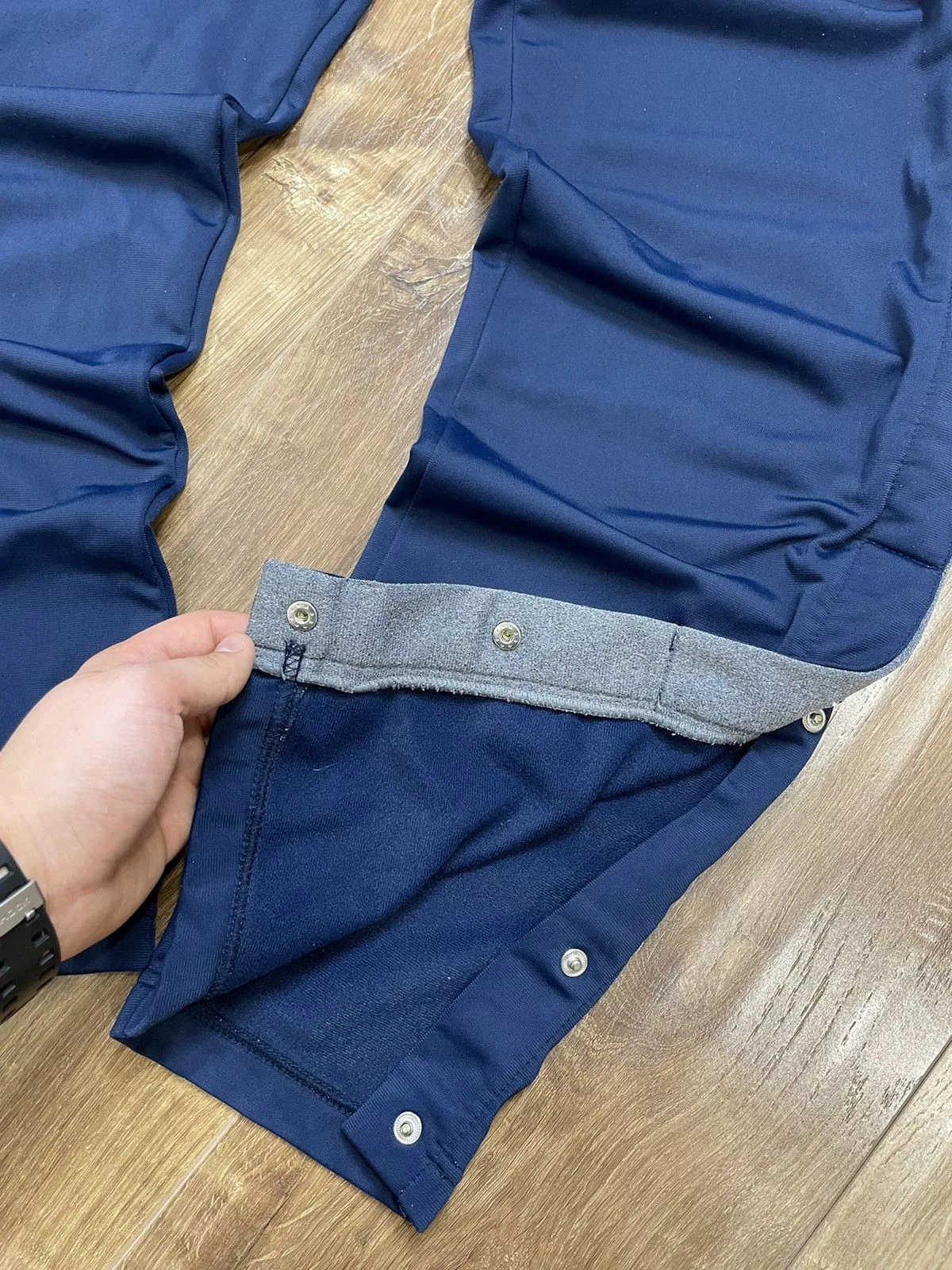 Nike Sweatpants Joggers Nike × Vintage Vintage Nike Y2K Style Blue Drill Side Buttons Sweatpants Streetwear