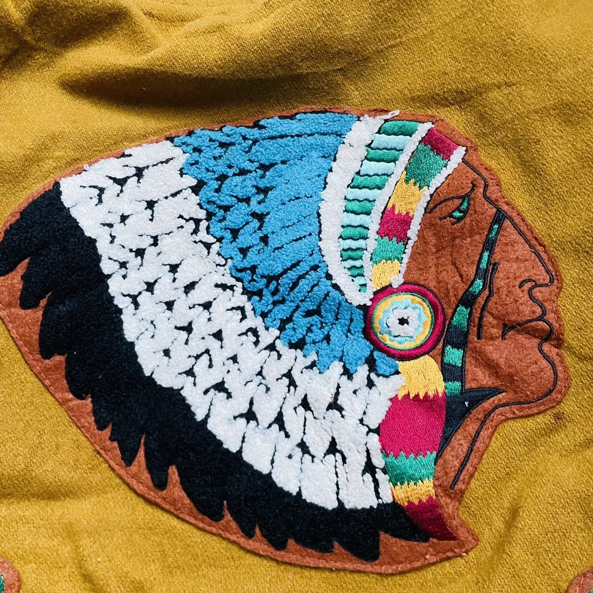 Vintage Leather Jackets Vintage Neo Blood Varsity Jacket Gold