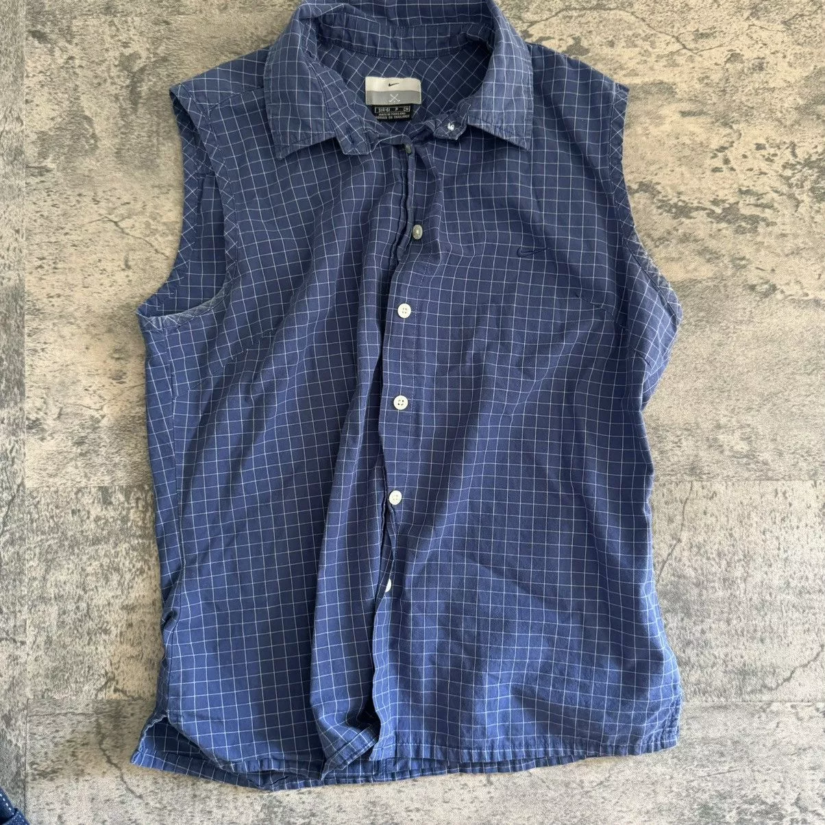 Nike Button Ups Vintage golf, Nike shirt Blue
