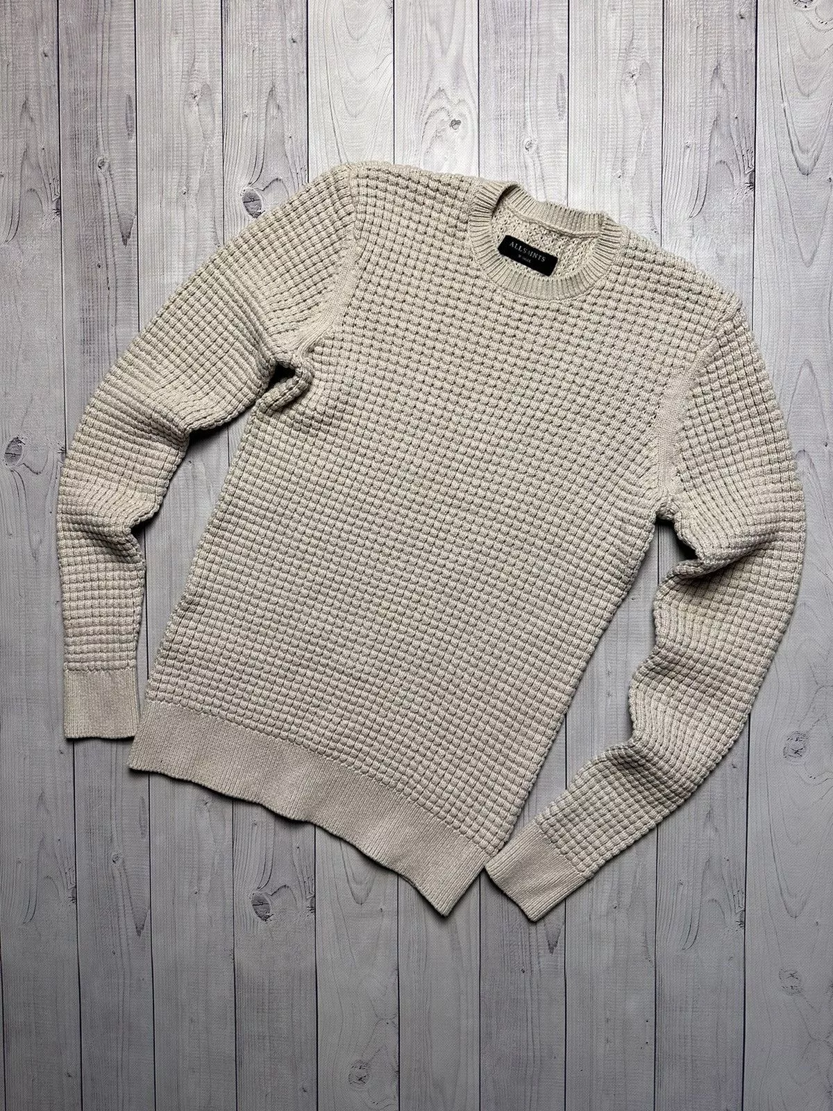 Allsaints Sweaters Knitwear Allsaints × Vintage Vintage Allsaints sweater logo size Xs knitted Beige Streetwear