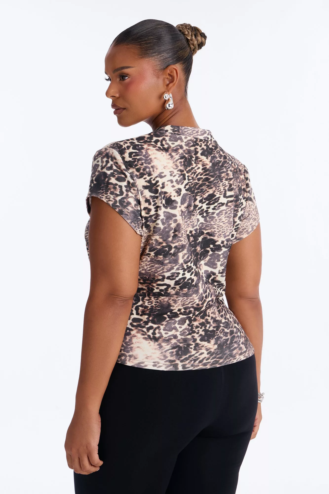 Brittney Leopard Short Sleeve Top - Leopard