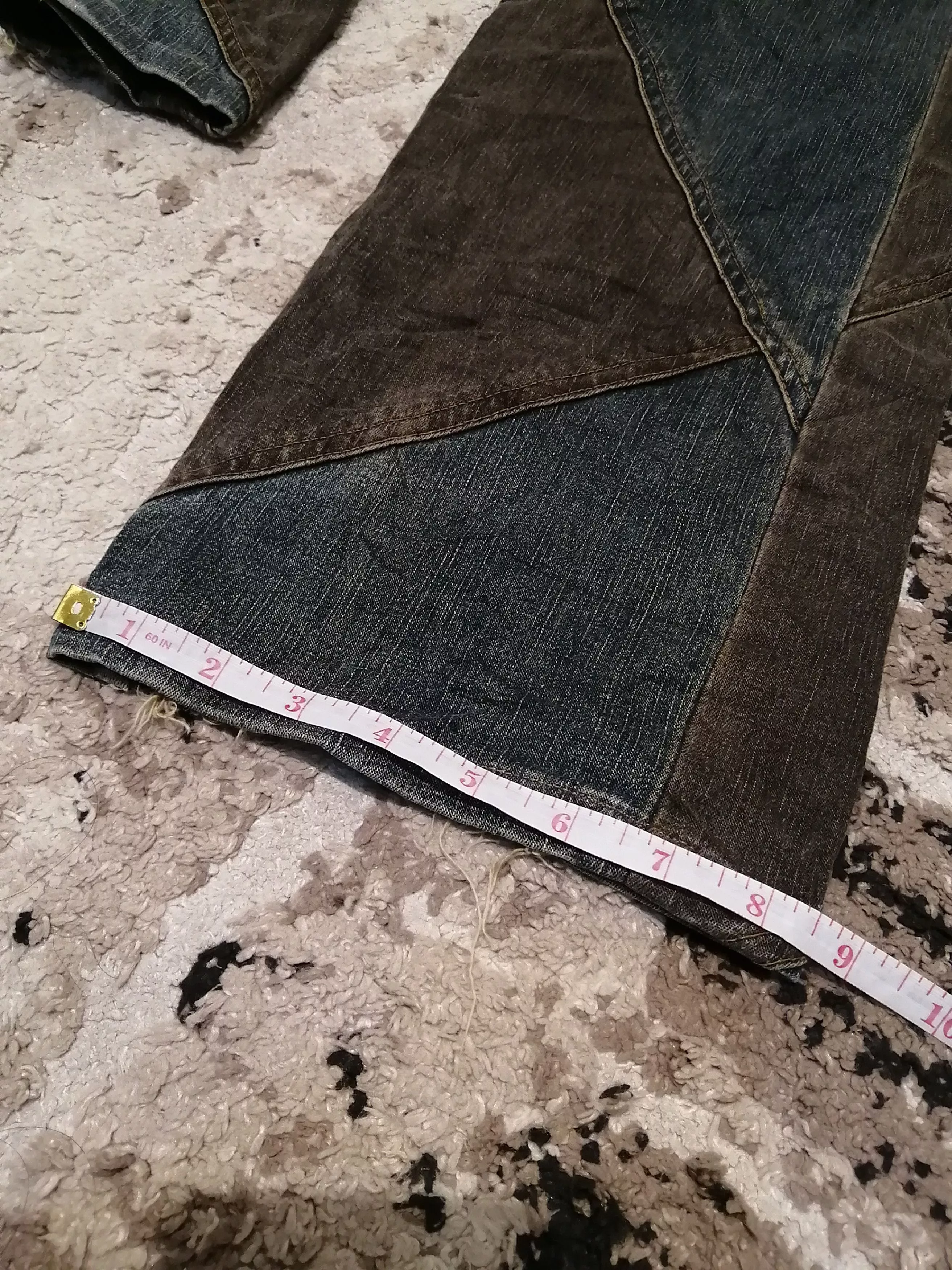 20471120 Denim 20471120 JAPANESE MODERN LOVERS PATCHWORK STRETCH JEANS Black Streetwear