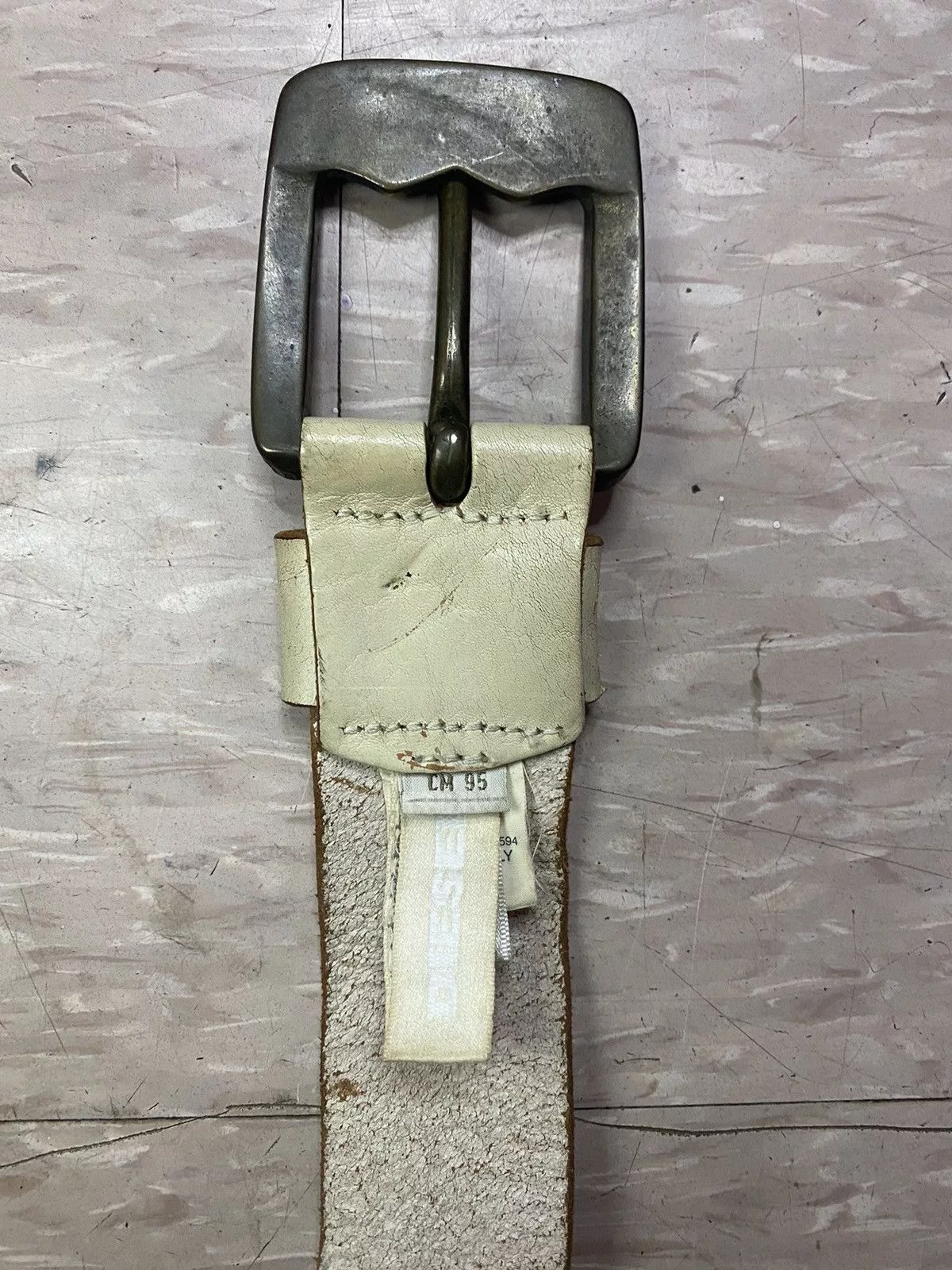 Diesel Belts Vintage diesel leather belt White