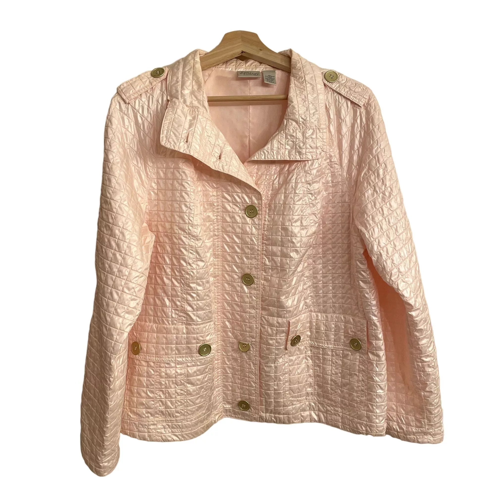 Chicos Jackets Womens Lightweight Pink Jacket Chicos Zenergy Lined top Size