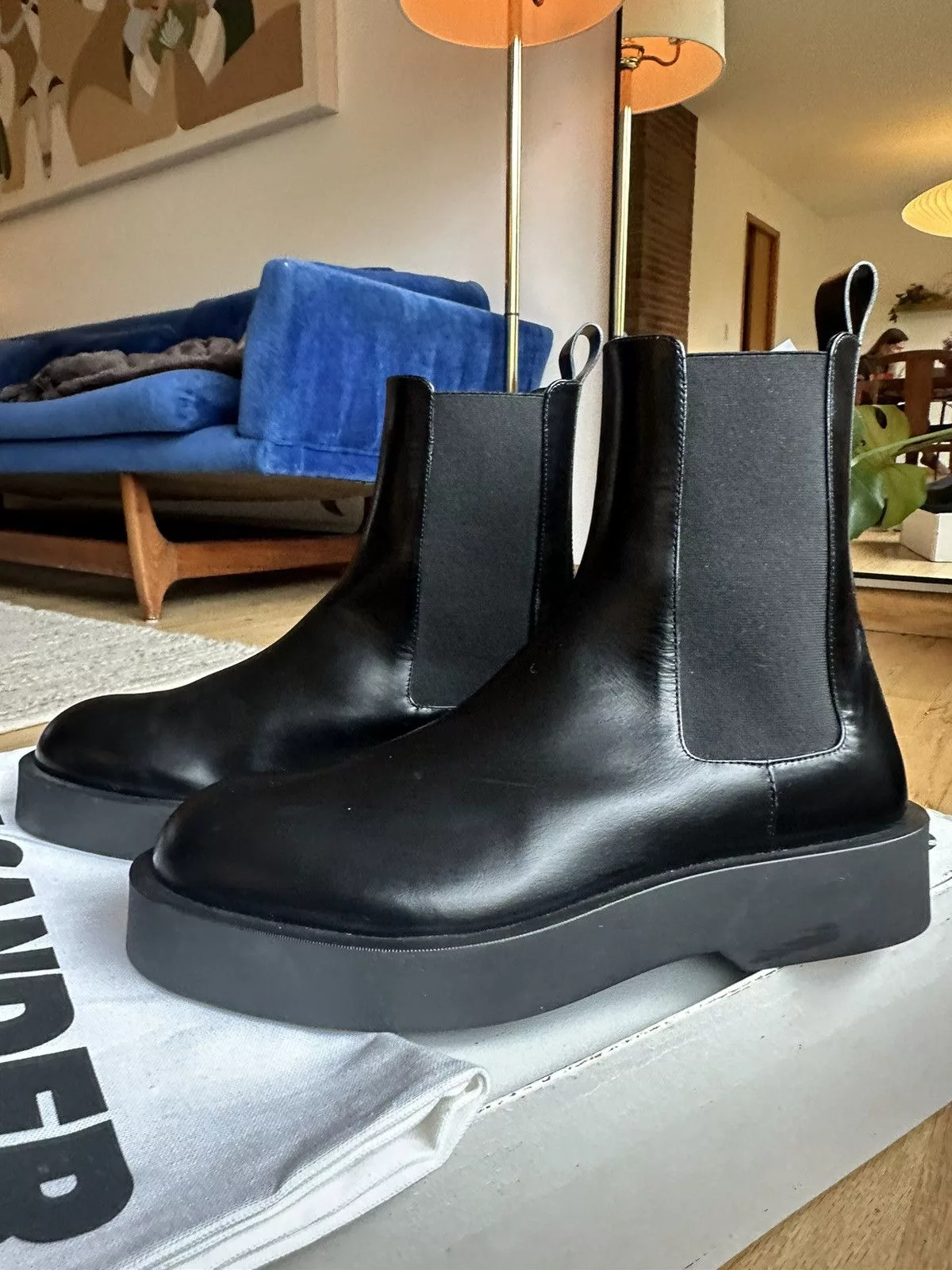 Jil Sander Boots Jil Sander Round Toe Chelsea Boot Black