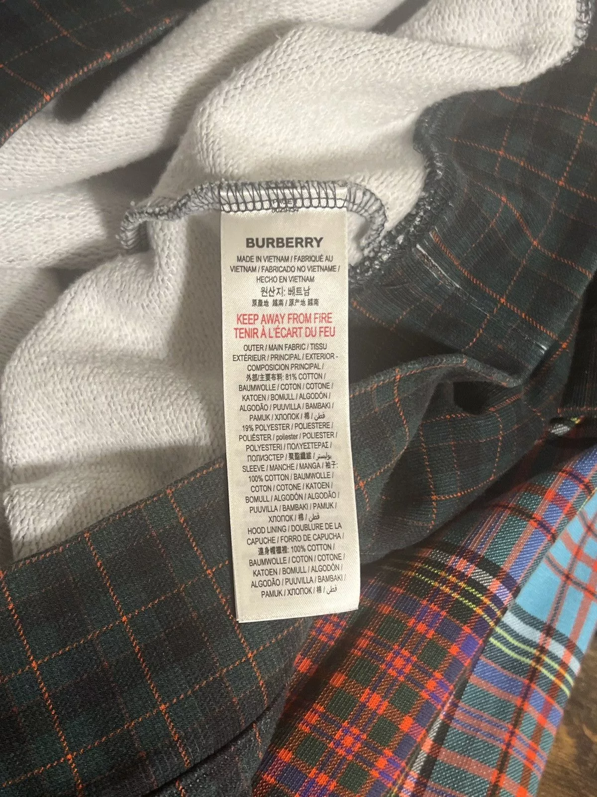 Burberry Light Jackets Burberry green patchwork hoodie