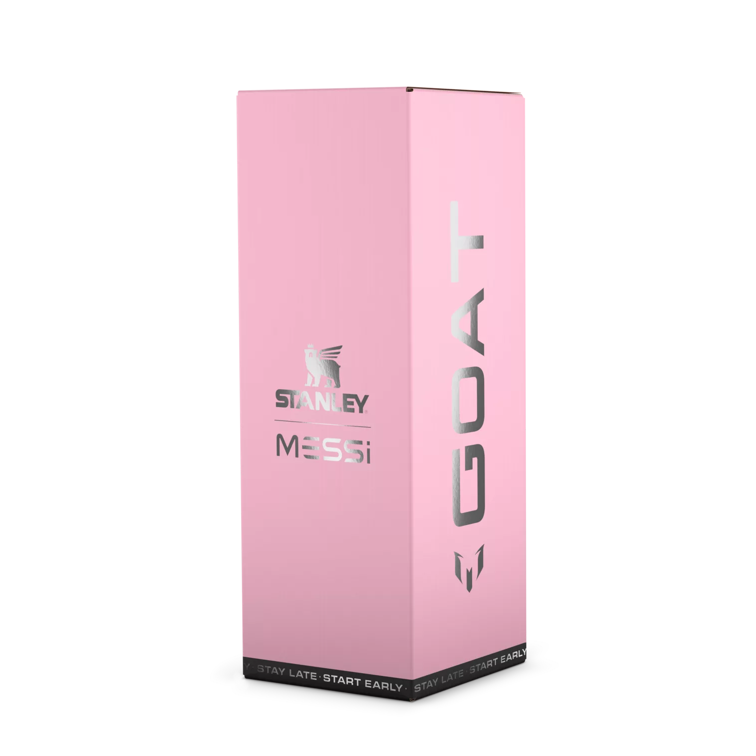 The Messi x Stanley IceFlow™ Water Bottle with Flip Straw Lid 24 OZ In Messi GOAT Pink