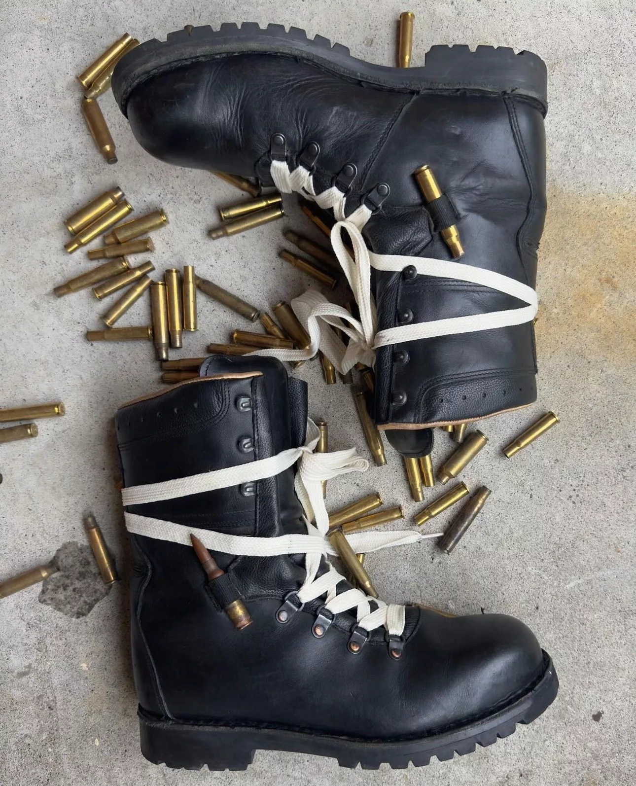 Vintage Boots Vintage Military Wasteland Combat Boots Black Avant-Garde