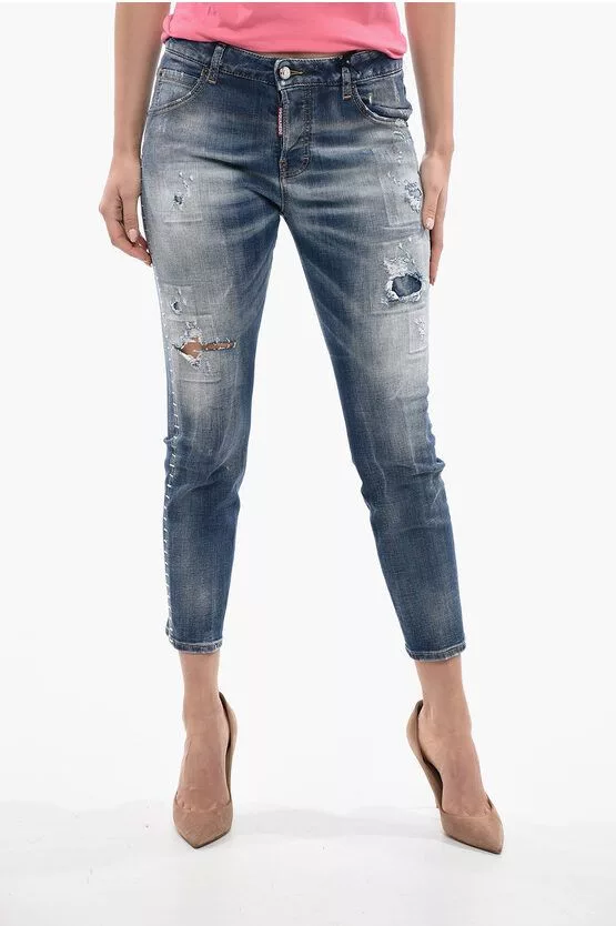 Dsquared2 Jeans Dsquared2 og1mm0624 Studded Side Denims in Light Blue