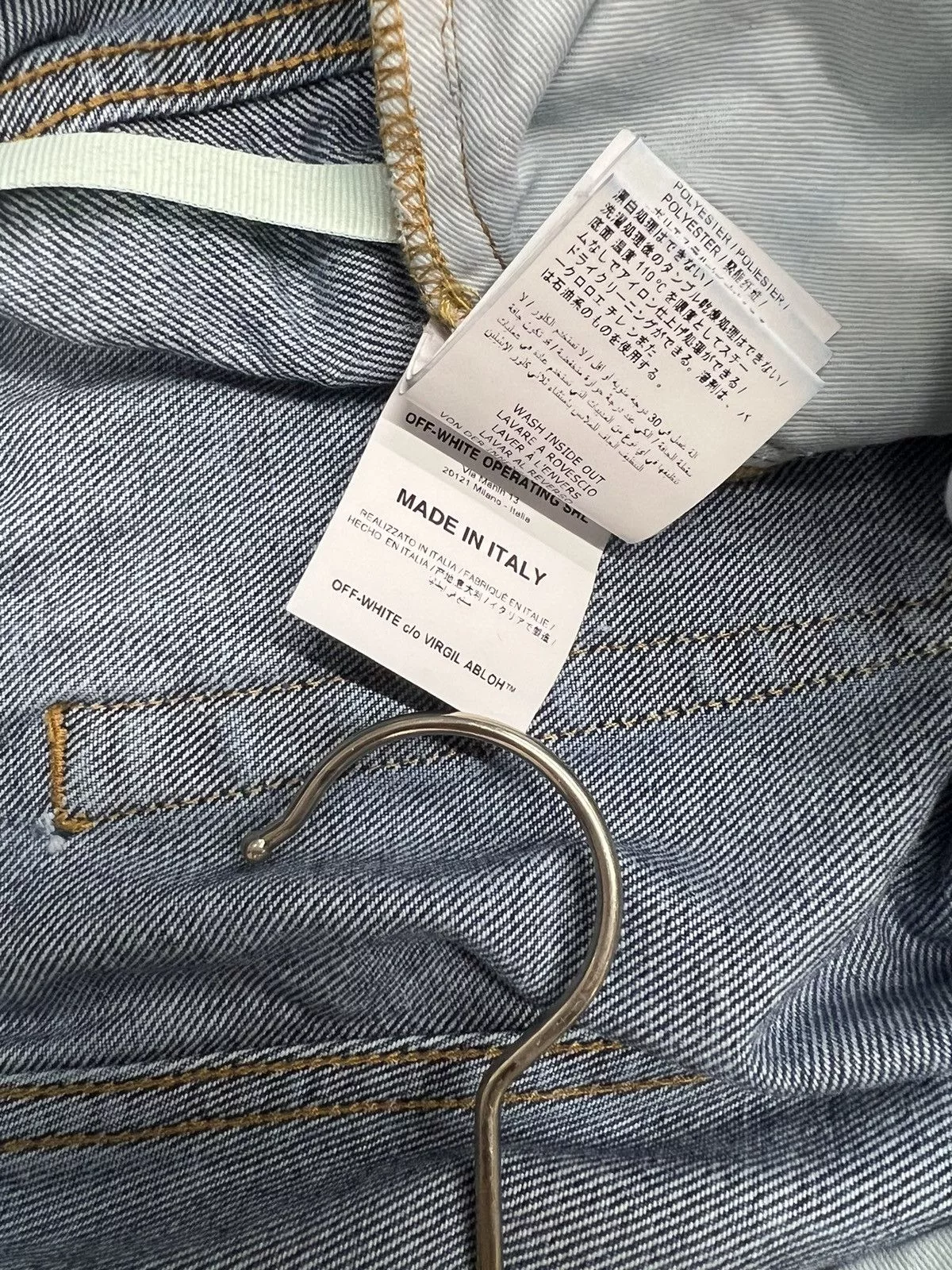Off-White Denim Off-White Off White Gothic Embroidered Jeans Blue