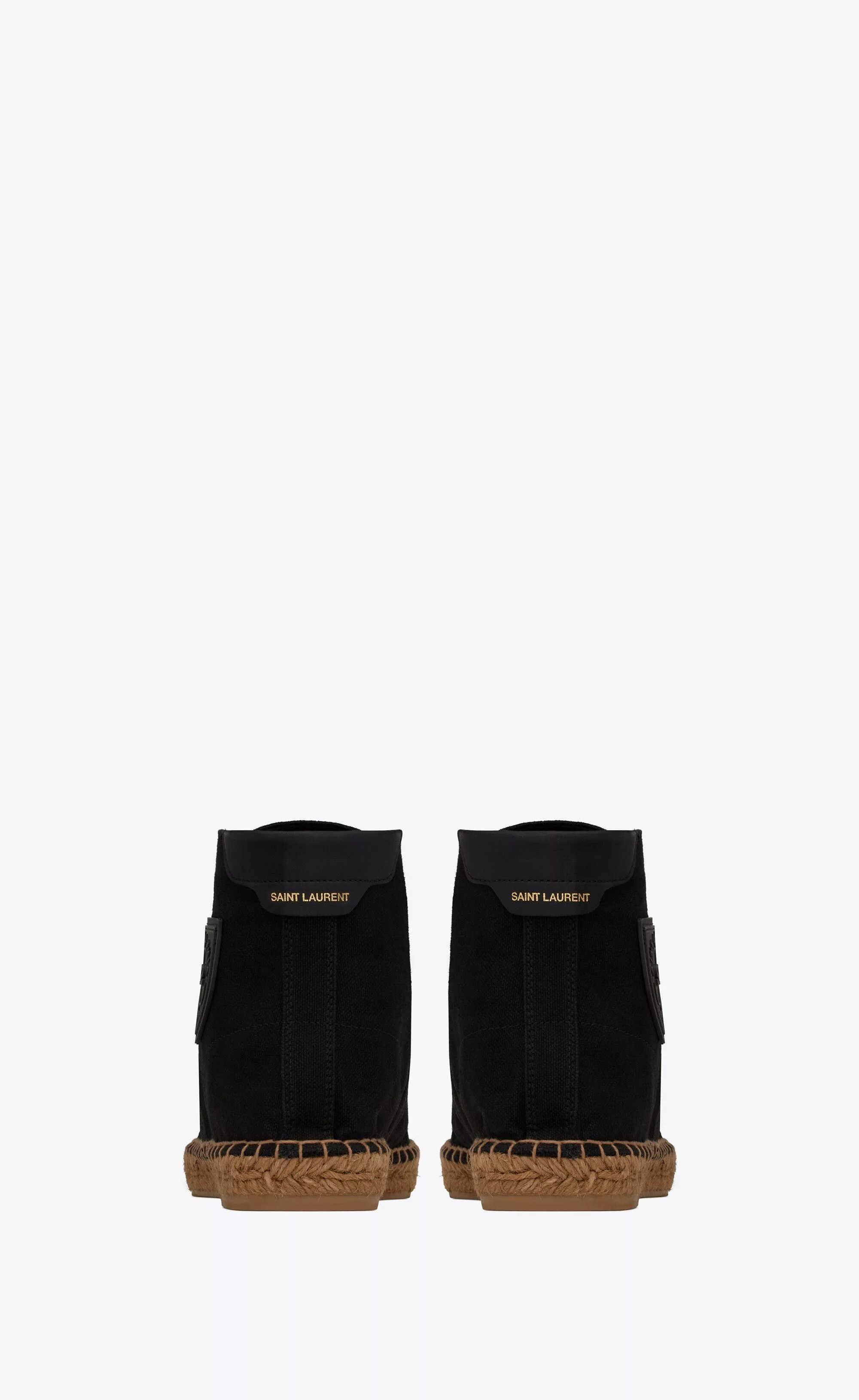 Saint Laurent Paris Hi Top Sneakers Saint Laurent Paris o1s1wg110724 Damon High-Top Espadrilles in Canvas in Black