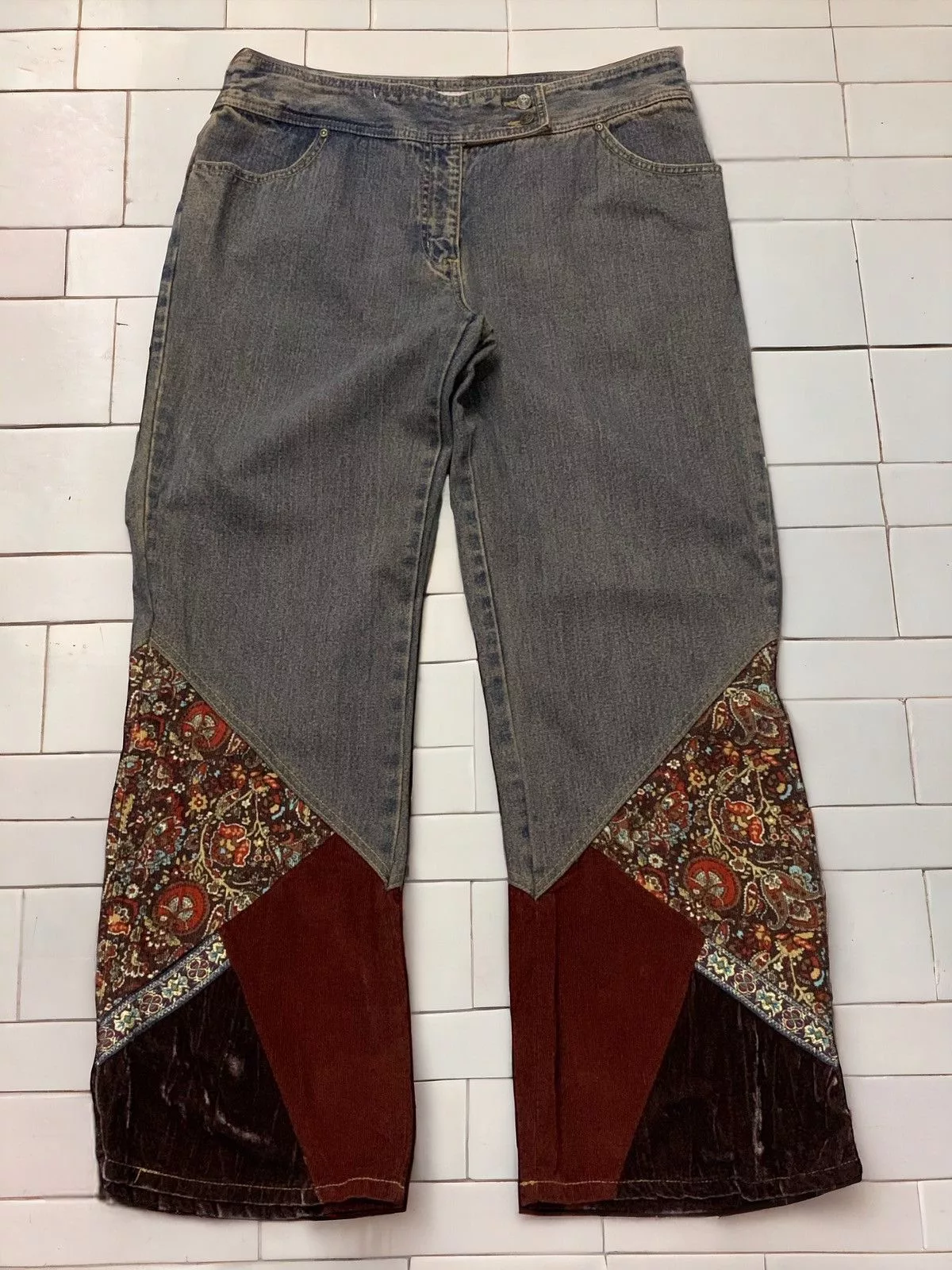 Faded Glory Denim Faded Glory Up cycle Flared Hybrid Jeans Blue