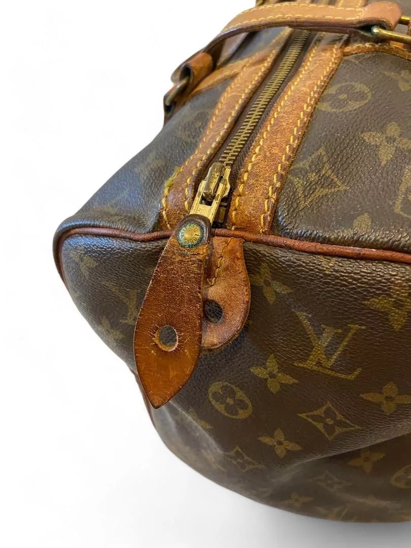 Louis Vuitton Handle Bags Louis Vuitton - Saxe 35 Monogram Boston LV Handbag Leather Brown