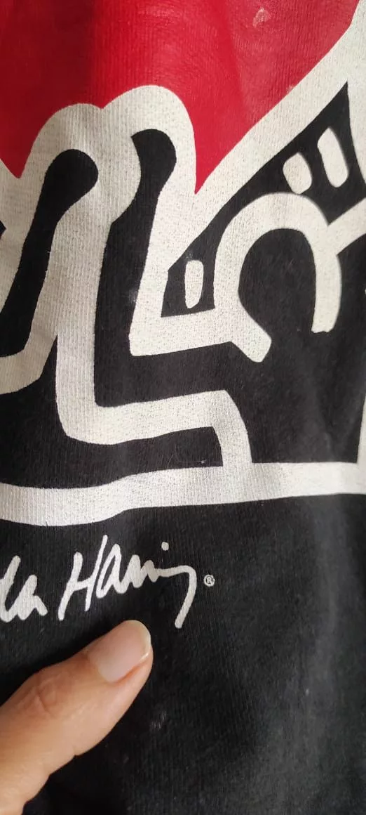 Keith Haring Sweaters Keith Haring × Pull & Bear KEITH HARING SWEATSHIRT Dancing Heart Graphic Pullover Black