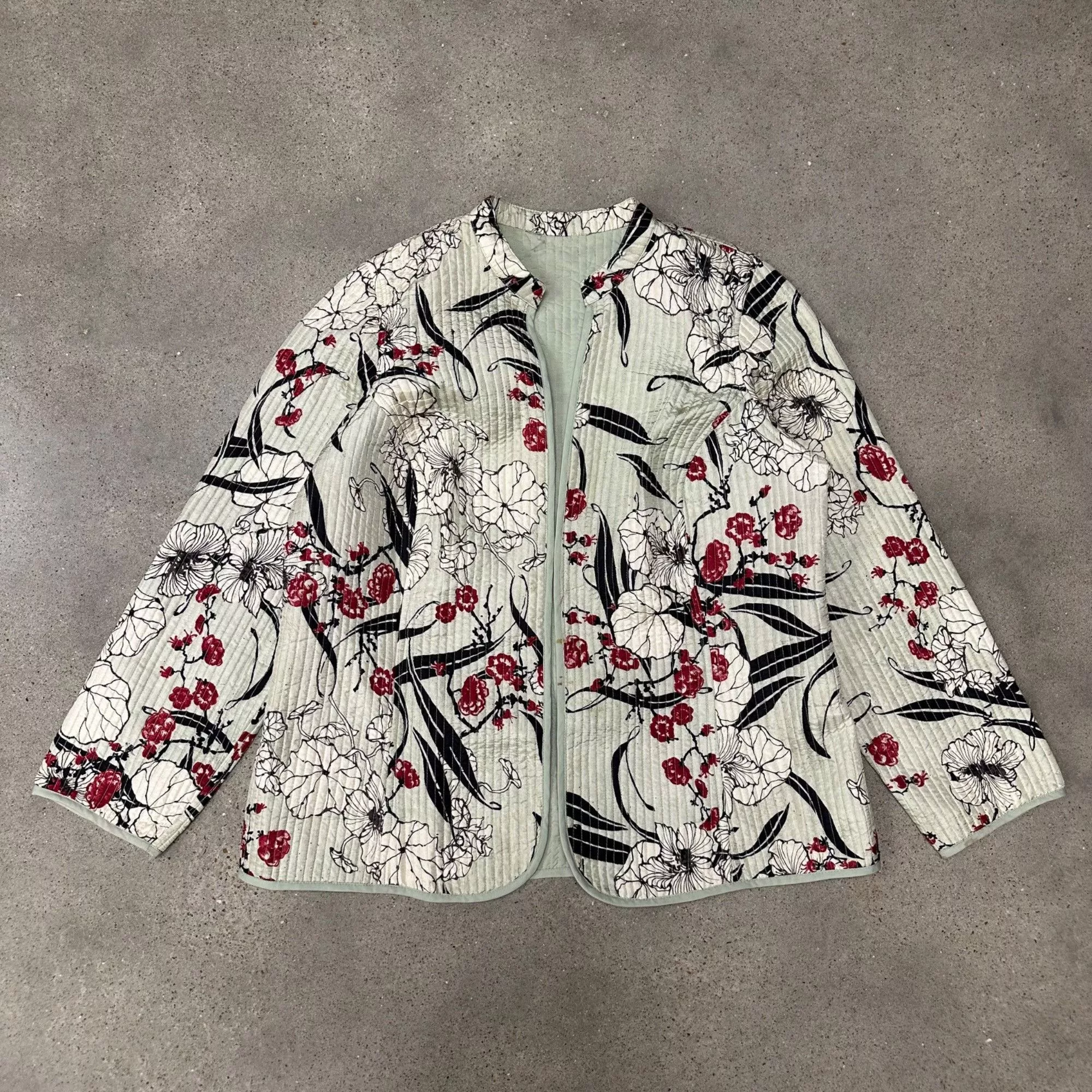 Vintage Light Jackets Vintage Unique Sashiko Boro Style Kimono Jacket Multi