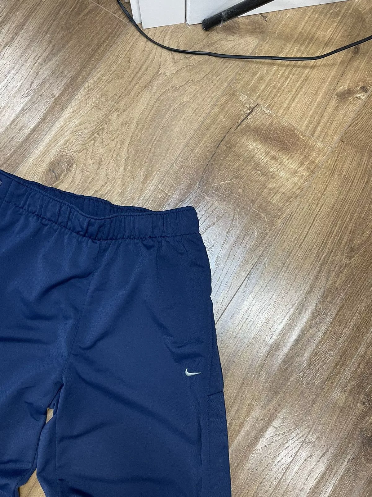 Nike Sweatpants Joggers Nike × Vintage Vintage Nike Y2K Style Blue Drill Side Buttons Sweatpants Streetwear