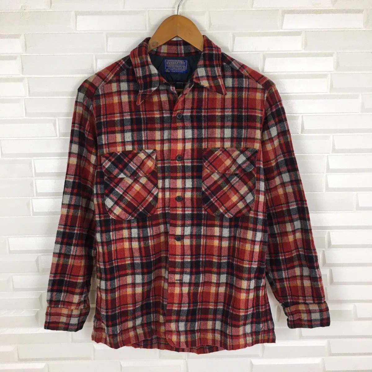 Flannel Shirts Button Ups Flannel × Pendleton Pendleton Pure Wool Flannel Red Vintage