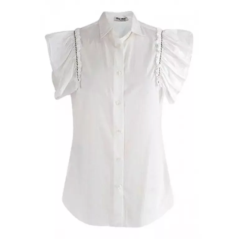 Miu Miu Blouses Miu Miu o1la1rc1a0724 Blouse in White