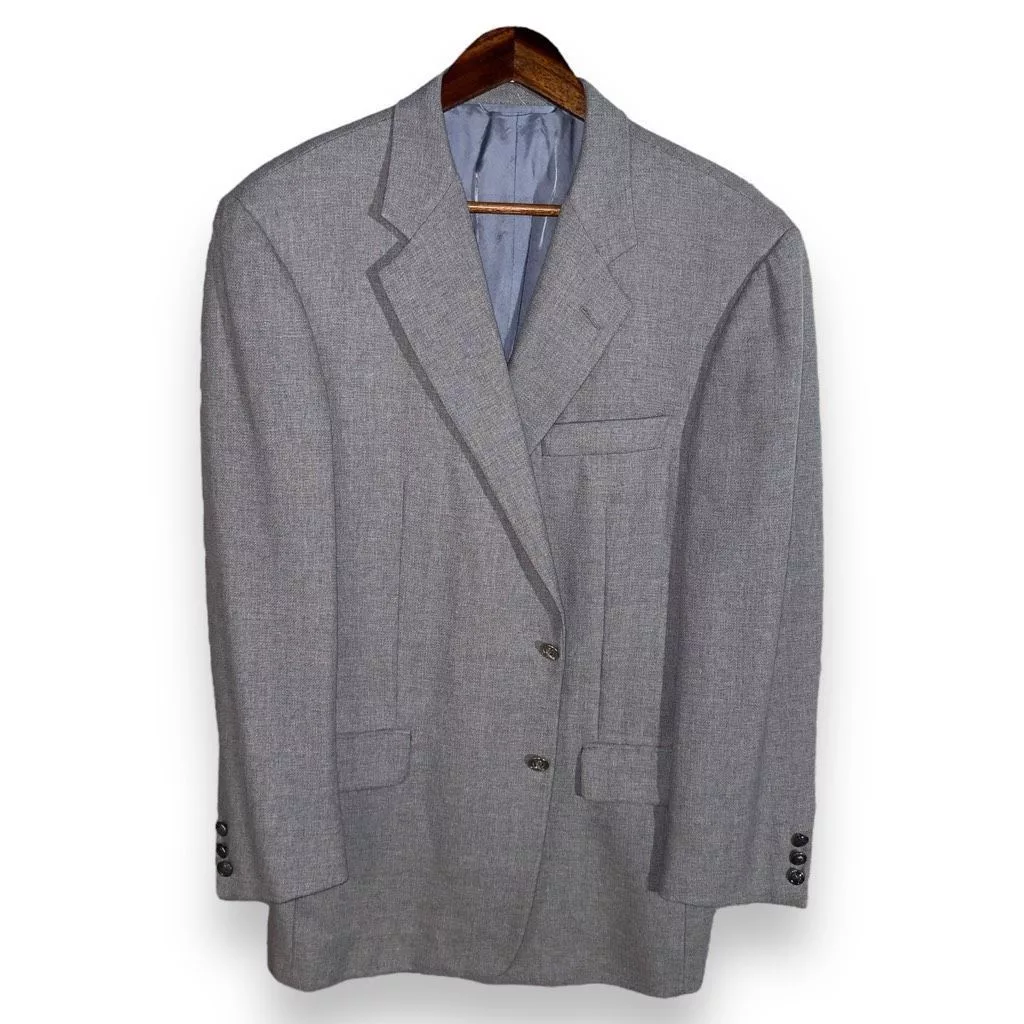 Hickey Freeman Blazers Hickey Freeman Bespoke Silver & Gray Blazer Size 43R