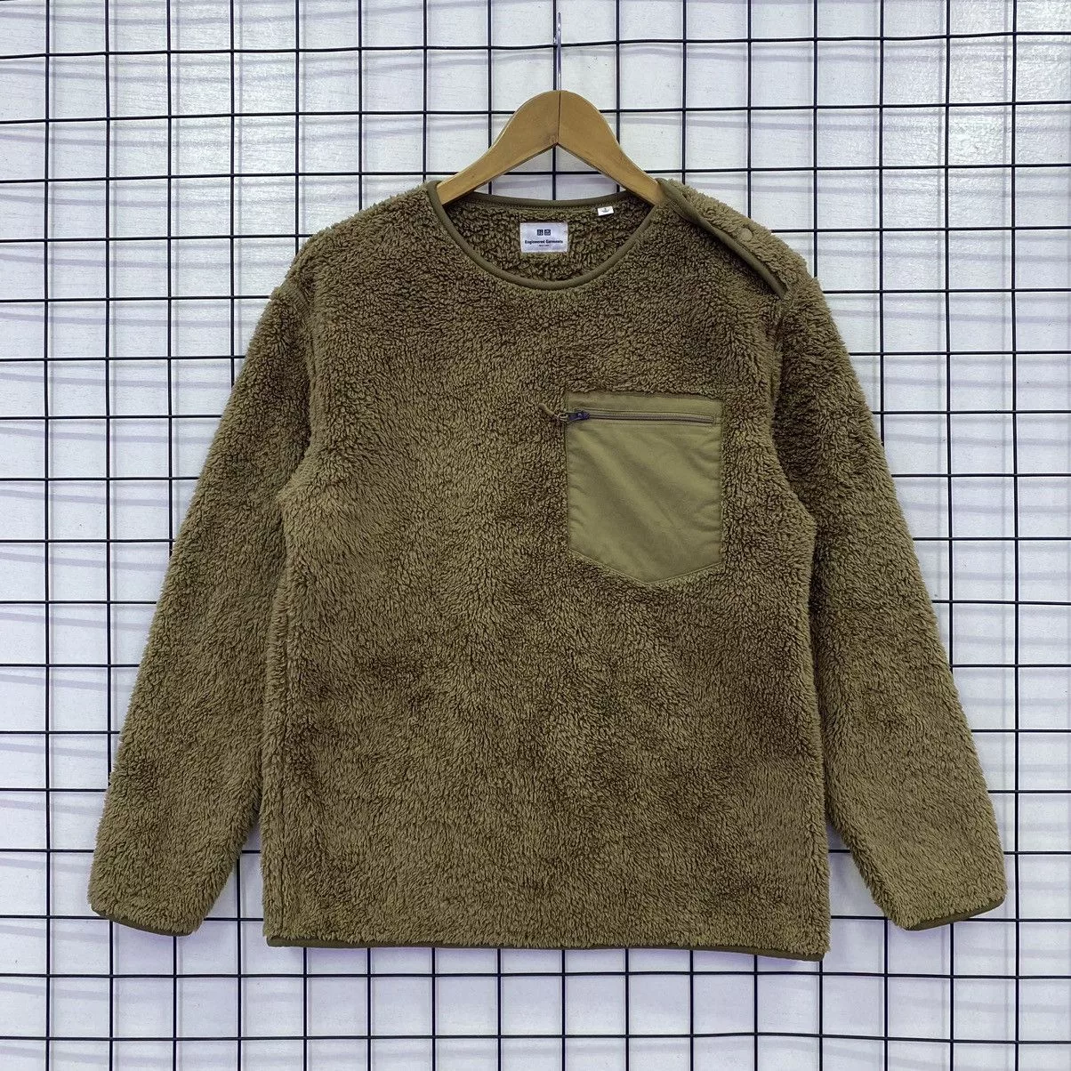 Engineered Garments Light Jackets Engineered Garments × Japanese Brand × Uniqlo Engineered Garment Uniqlo Fleece Jacket Single Pocket Brown