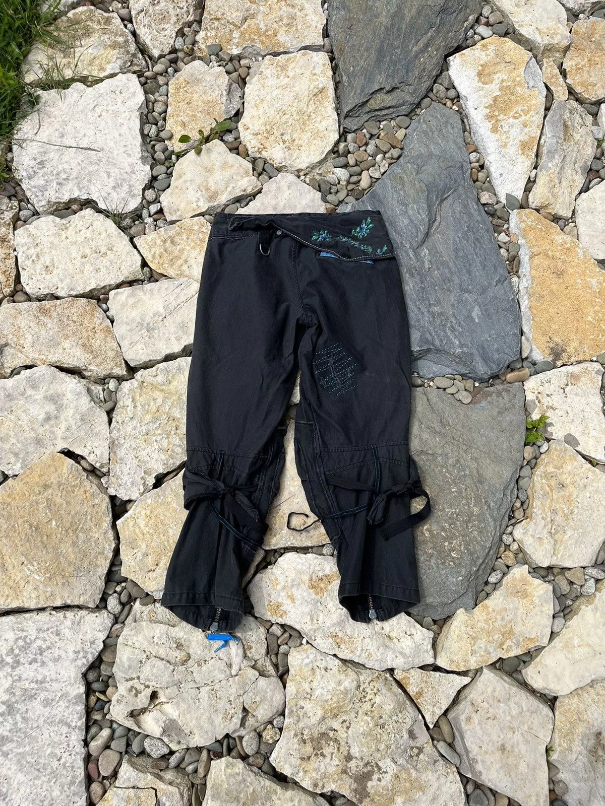Marithe + Francois Girbaud Pants Marithe + Francois Girbaud Vintage Marithe Francois Girbaud floral y2k bondage pants Black