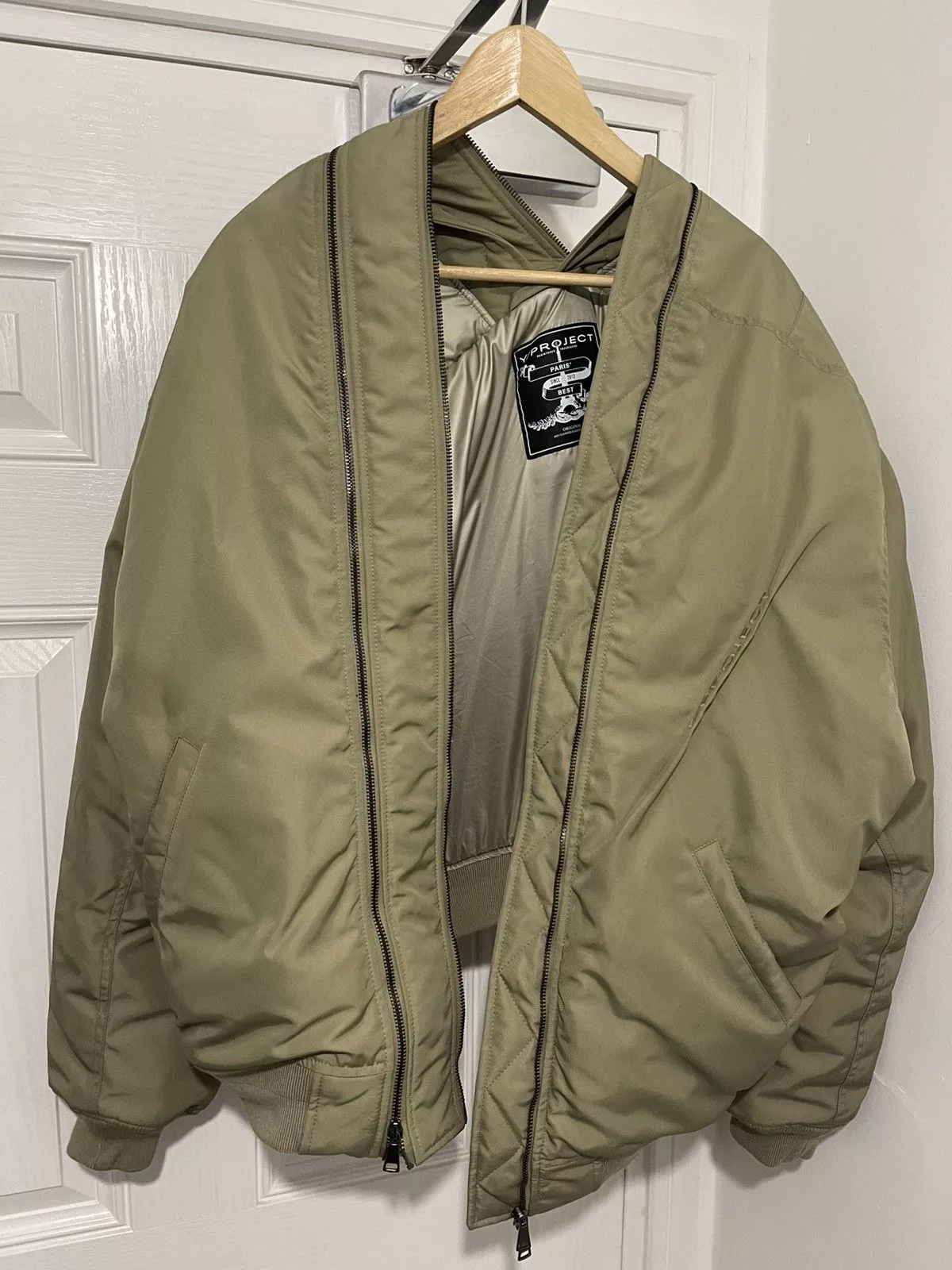 Y/Project Bombers Y/Project Y/Project Drop-Shoulder Double Zipped Jacket Beige