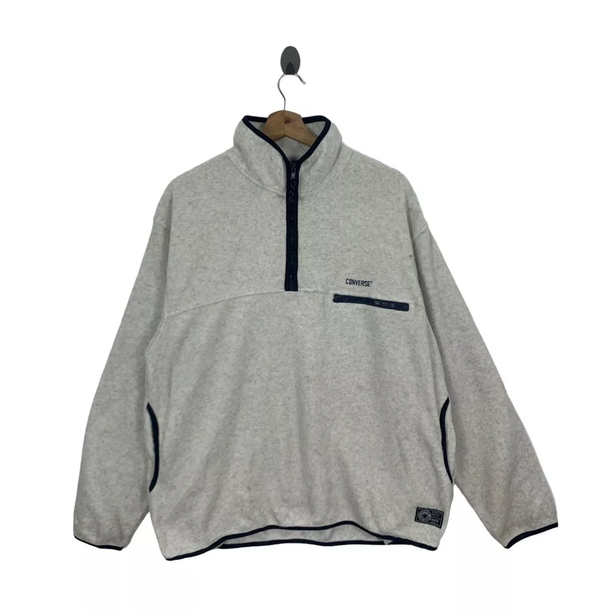 Converse Light Jackets Converse × Vintage Vintage 90s Converse All Stars Fleece Zipper Jacket Gray