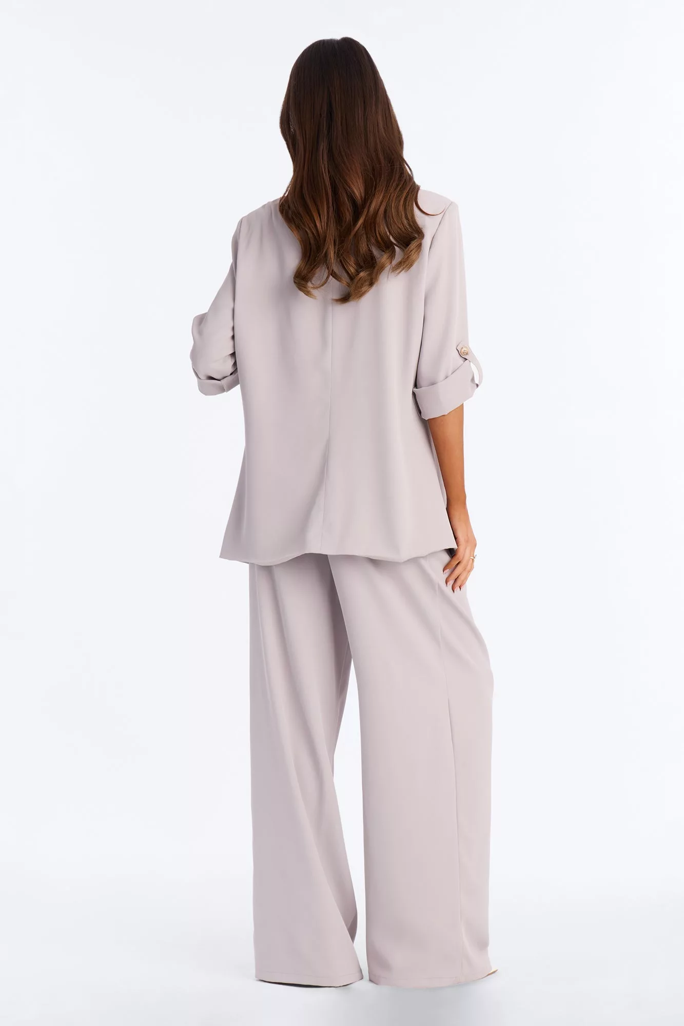 Work In Progress Blazer Pant Set - Grey
