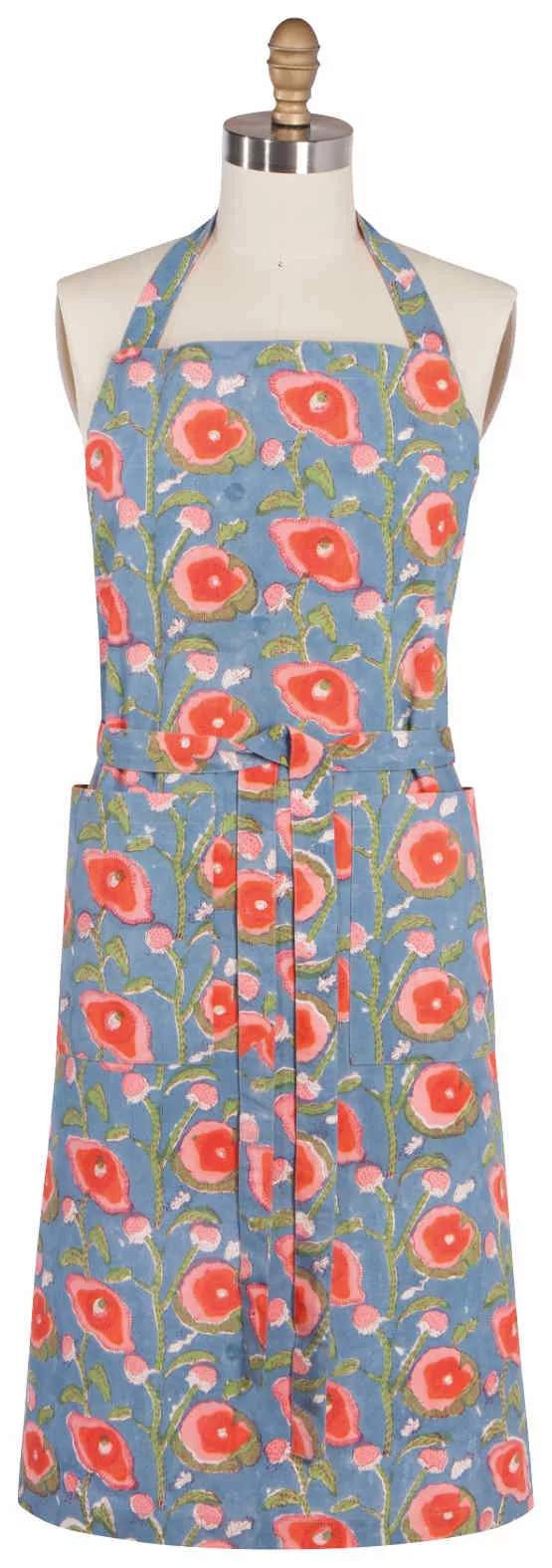 Apron Block Print Poppy