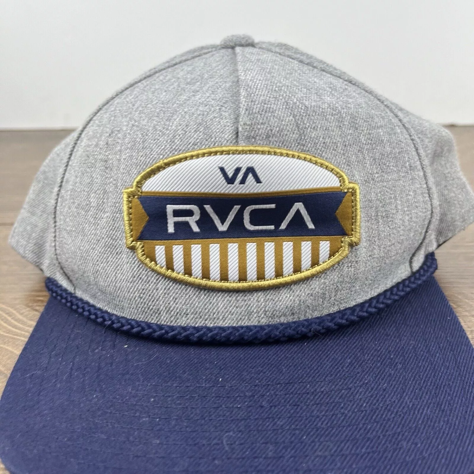 RVCA Hats RVCA Snapback Hat RVCA Hat Gray Cap Adjustable Hat Gray Adul