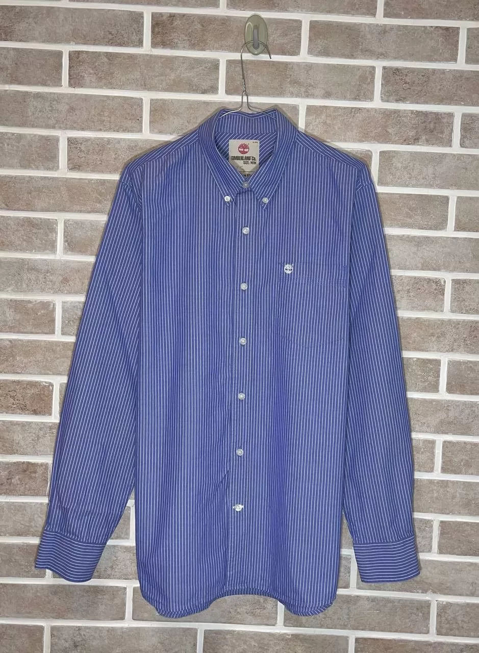 Timberland Shirts Button Ups Timberland Casual Shirt Blue Striped Button Down Long Sleeve
