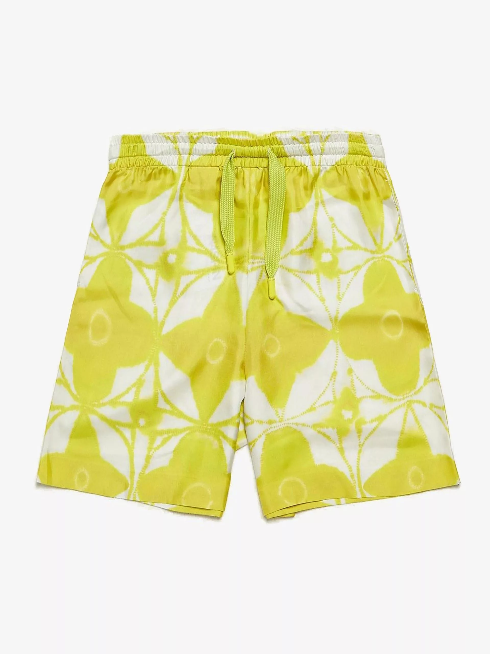 Louis Vuitton Shorts Louis Vuitton Neon Yellow Logo Printed Silk Shorts