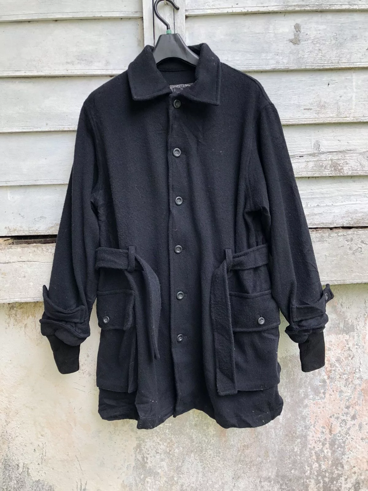If Six Was Nine Light Jackets If Six Was Nine × Japanese Brand × Seditionaries Algonquins Rayon Wool Gothic Rebel Belted Jacket Black