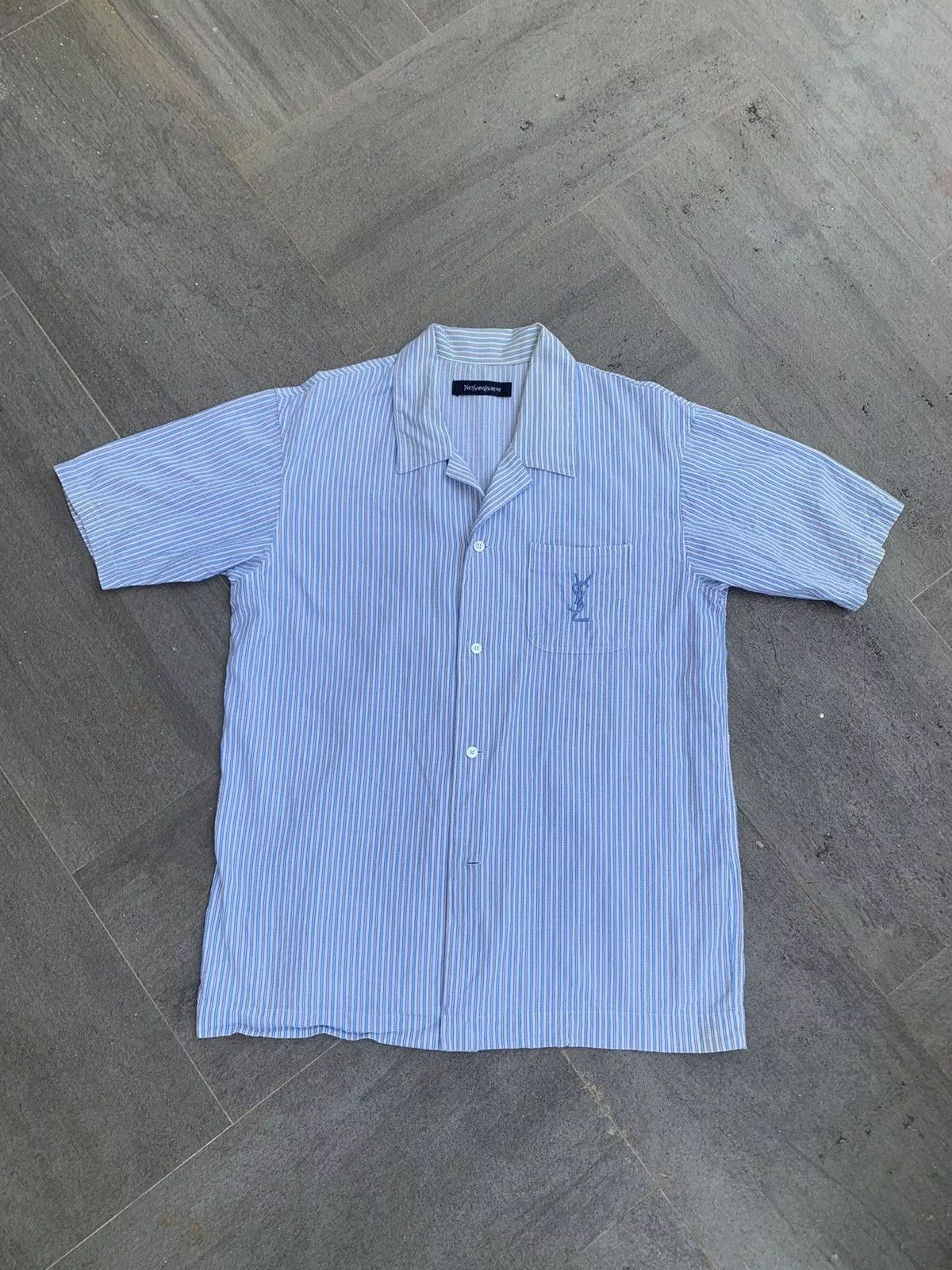 Yves Saint Laurent Shirts Button Ups Yves Saint Laurent Striped Botton Up Shirt Multi Streetwear