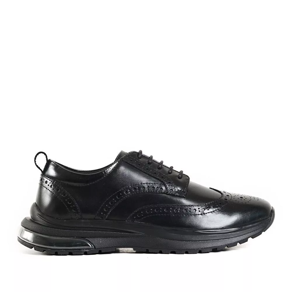 Leather Casual Leather Shoes Romi Black Leather Sneakers