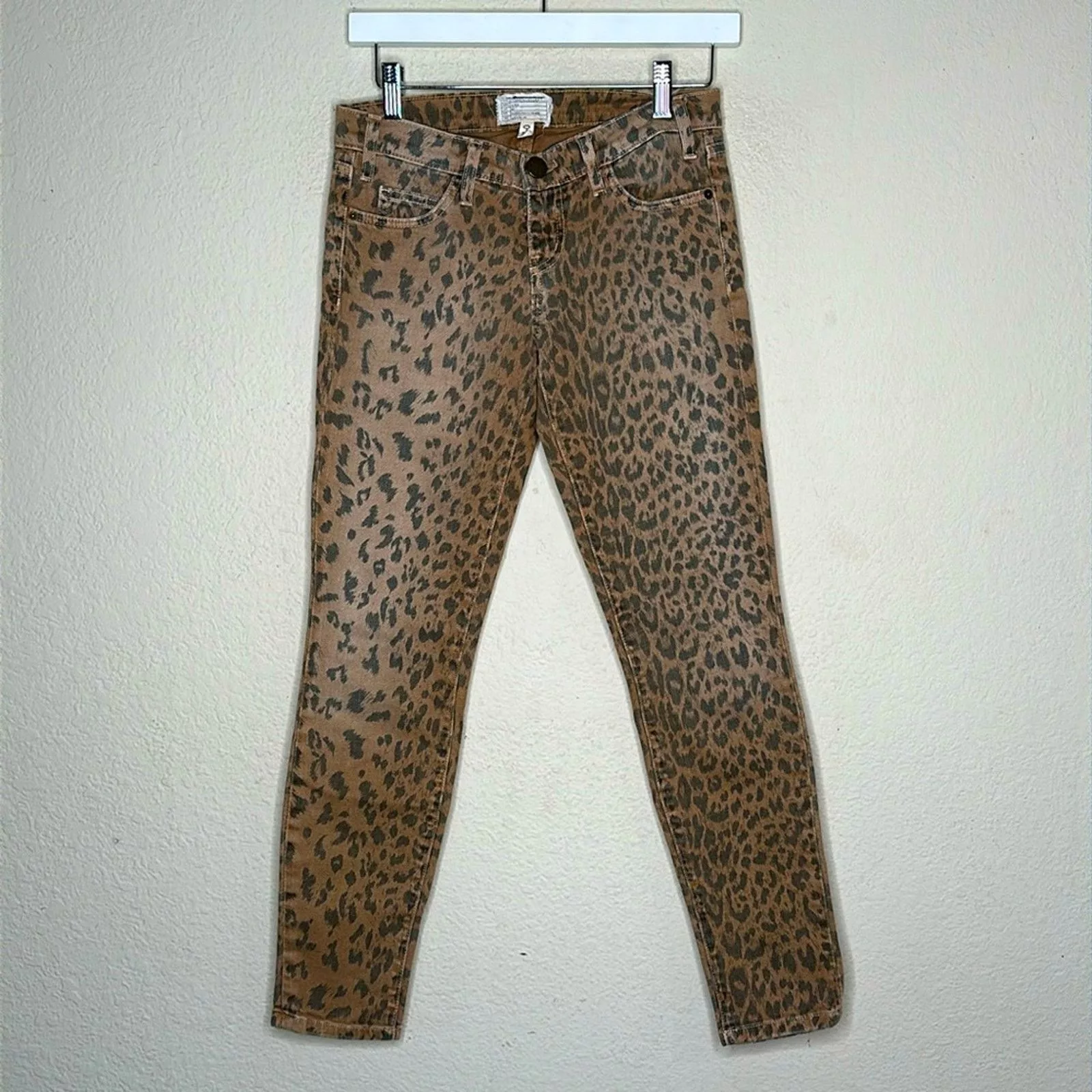 Current/Elliot Jeans Current/Elliott Leopard Skinny Stiletto Jean Sz 25 Indie Y2K Brown